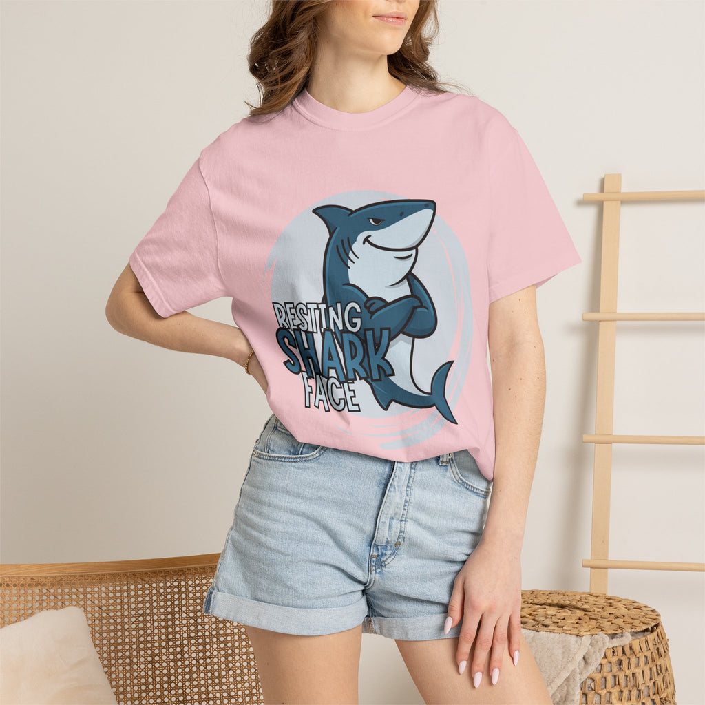 Resting Shark Face Shirt — Funny Ocean Lover Tee, Beach Gift for Women & Men