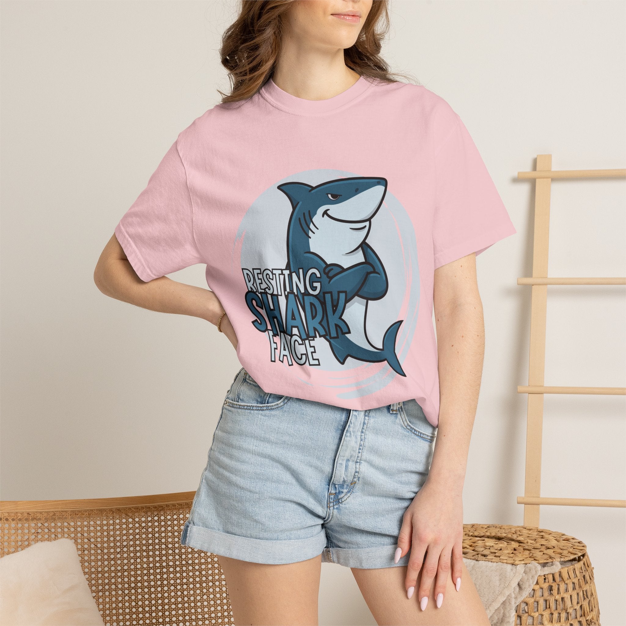 Resting Shark Face Shirt — Funny Ocean Lover Tee, Beach Gift for Women & Men