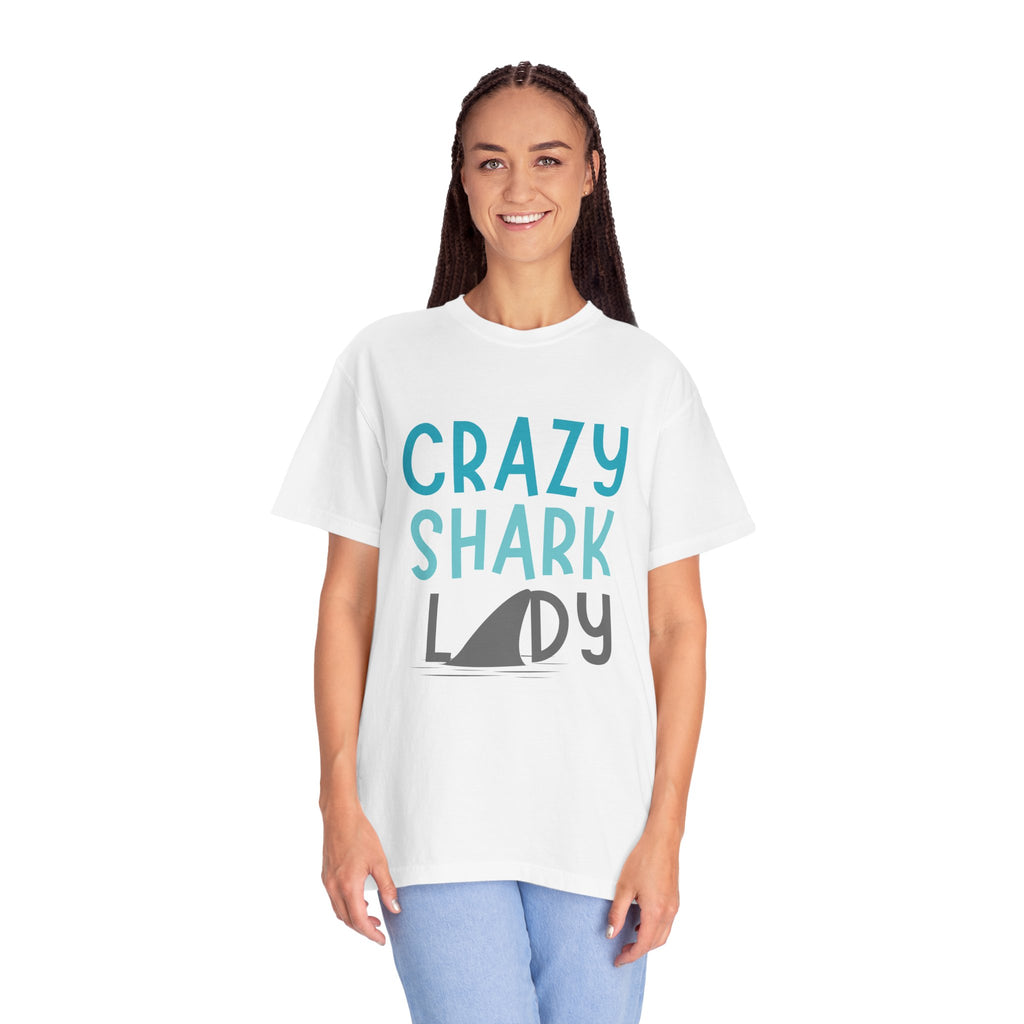 Crazy Shark Lady Shirt — Funny Ocean Lover Tee, Beach Gift for Shark Obsessed Women