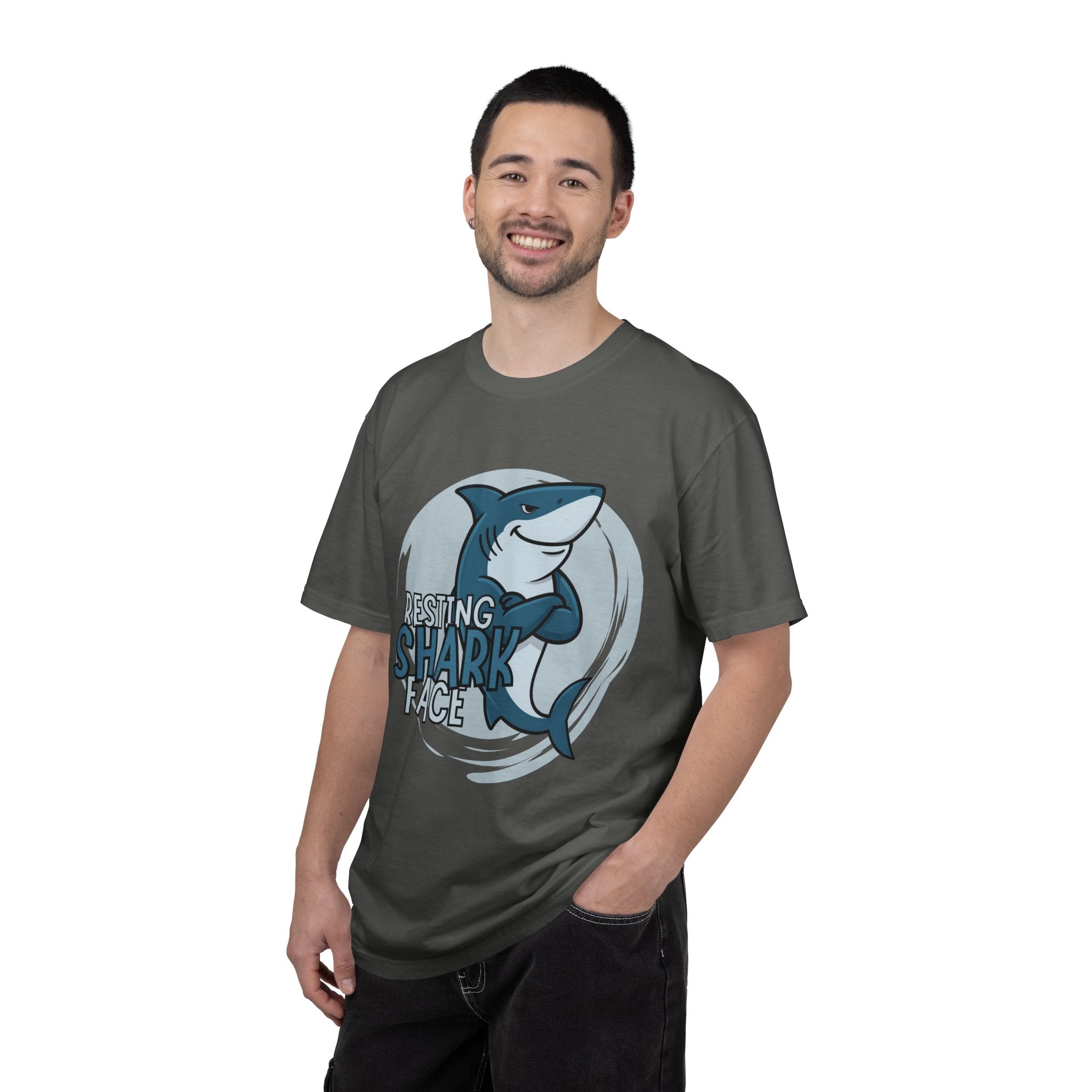 Resting Shark Face Shirt — Funny Ocean Lover Tee, Beach Gift for Women & Men