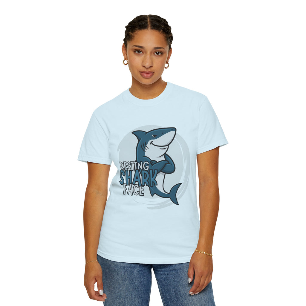 Resting Shark Face Shirt — Funny Ocean Lover Tee, Beach Gift for Women & Men