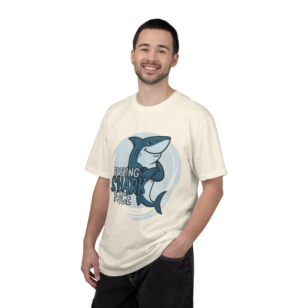 Resting Shark Face Shirt — Funny Ocean Lover Tee, Beach Gift for Women & Men