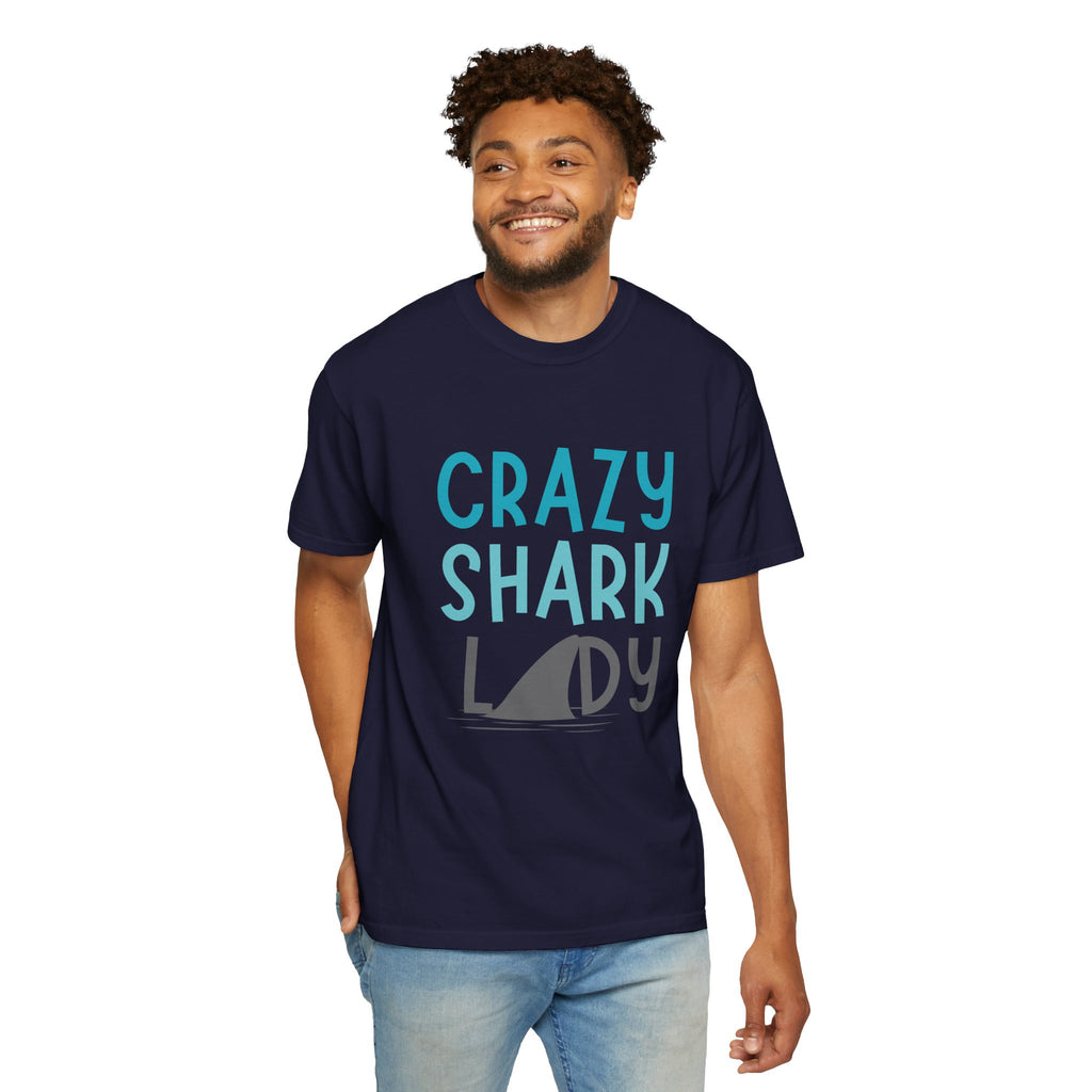 Crazy Shark Lady Shirt — Funny Ocean Lover Tee, Beach Gift for Shark Obsessed Women