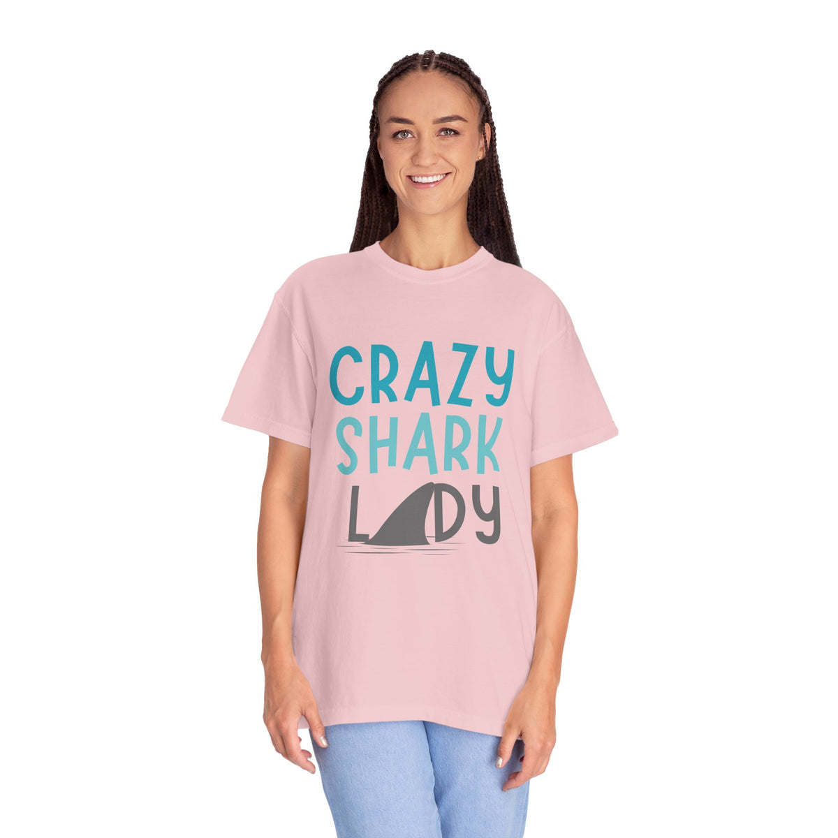 Crazy Shark Lady Shirt — Funny Ocean Lover Tee, Beach Gift for Shark Obsessed Women