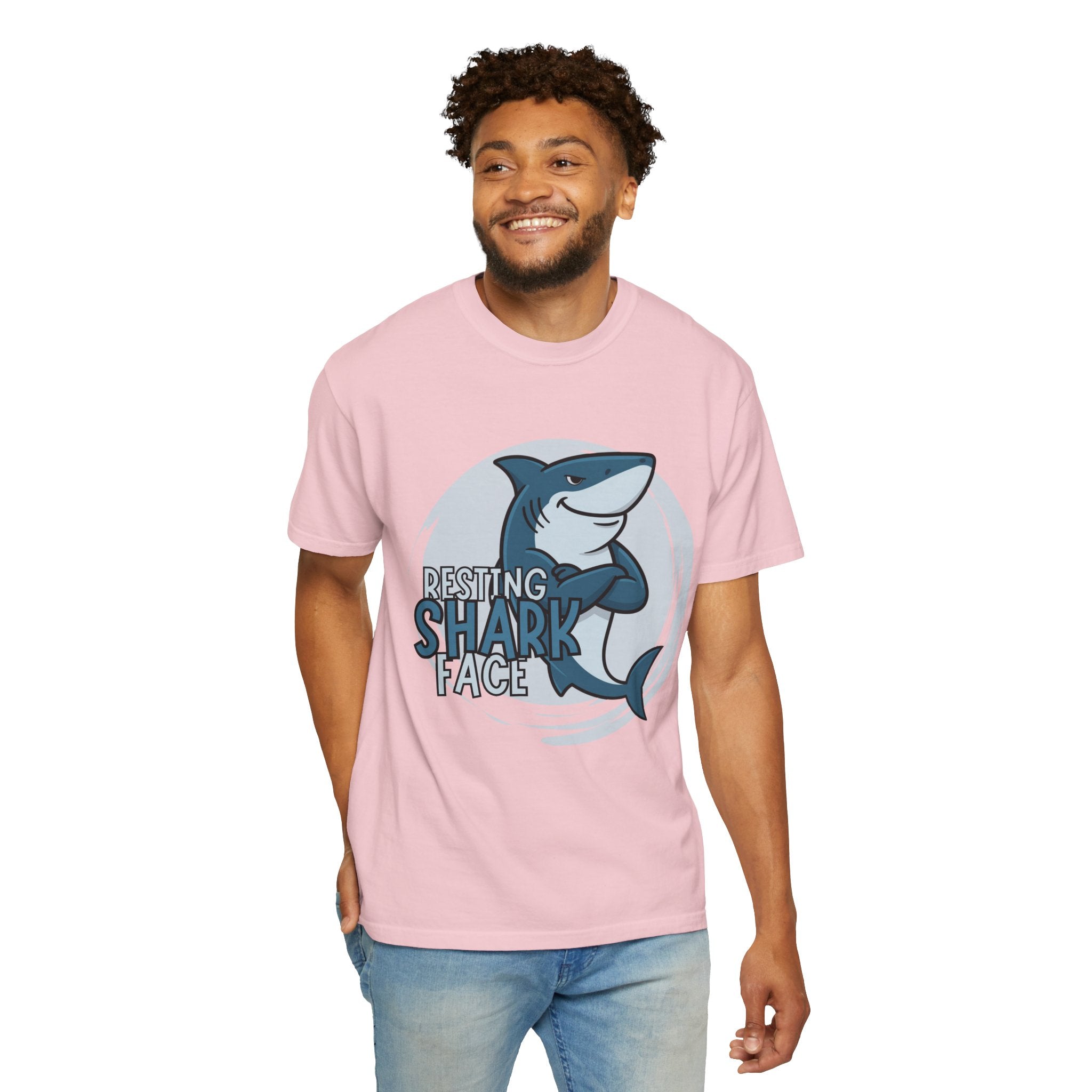 Resting Shark Face Shirt — Funny Ocean Lover Tee, Beach Gift for Women & Men