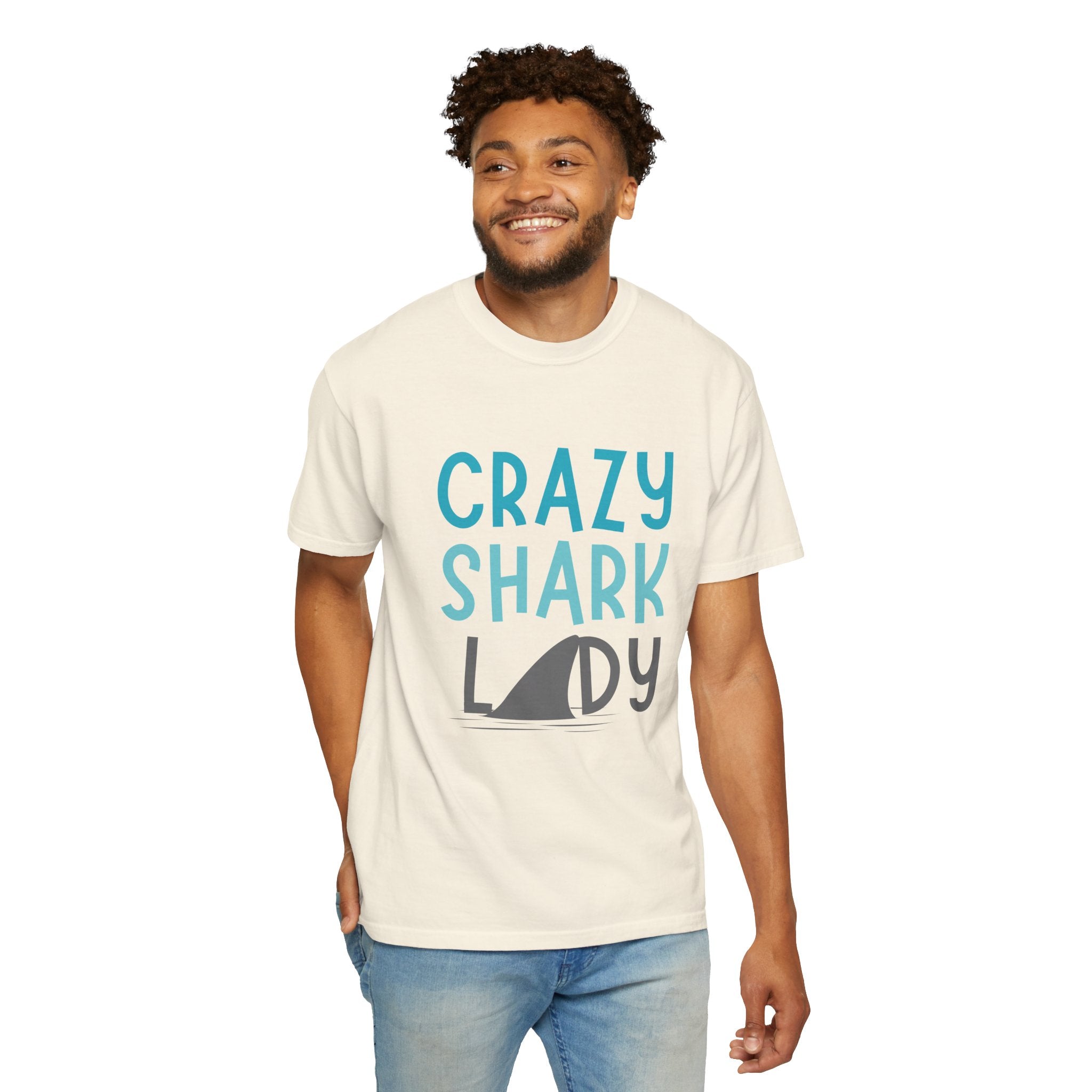 Crazy Shark Lady Shirt — Funny Ocean Lover Tee, Beach Gift for Shark Obsessed Women