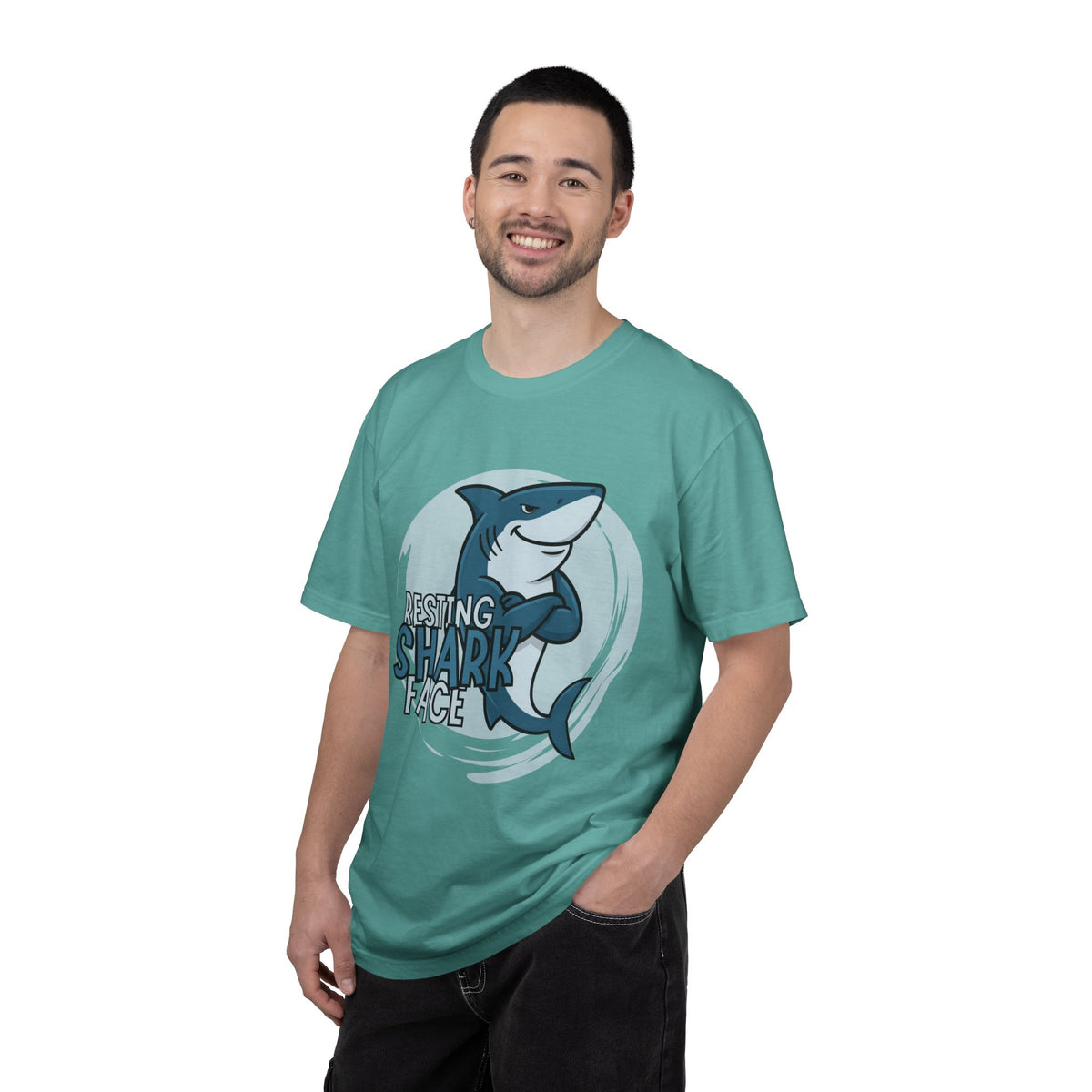 Resting Shark Face Shirt — Funny Ocean Lover Tee, Beach Gift for Women & Men