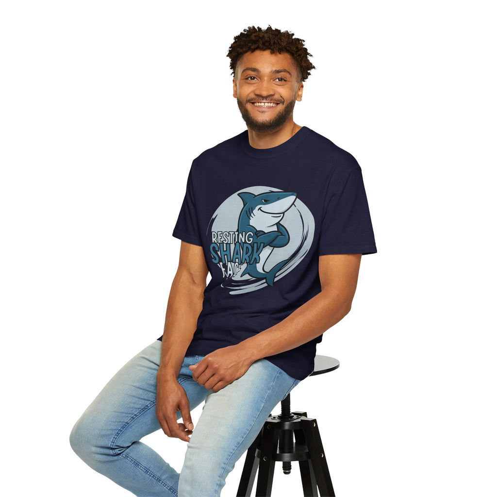 Resting Shark Face Shirt — Funny Ocean Lover Tee, Beach Gift for Women & Men