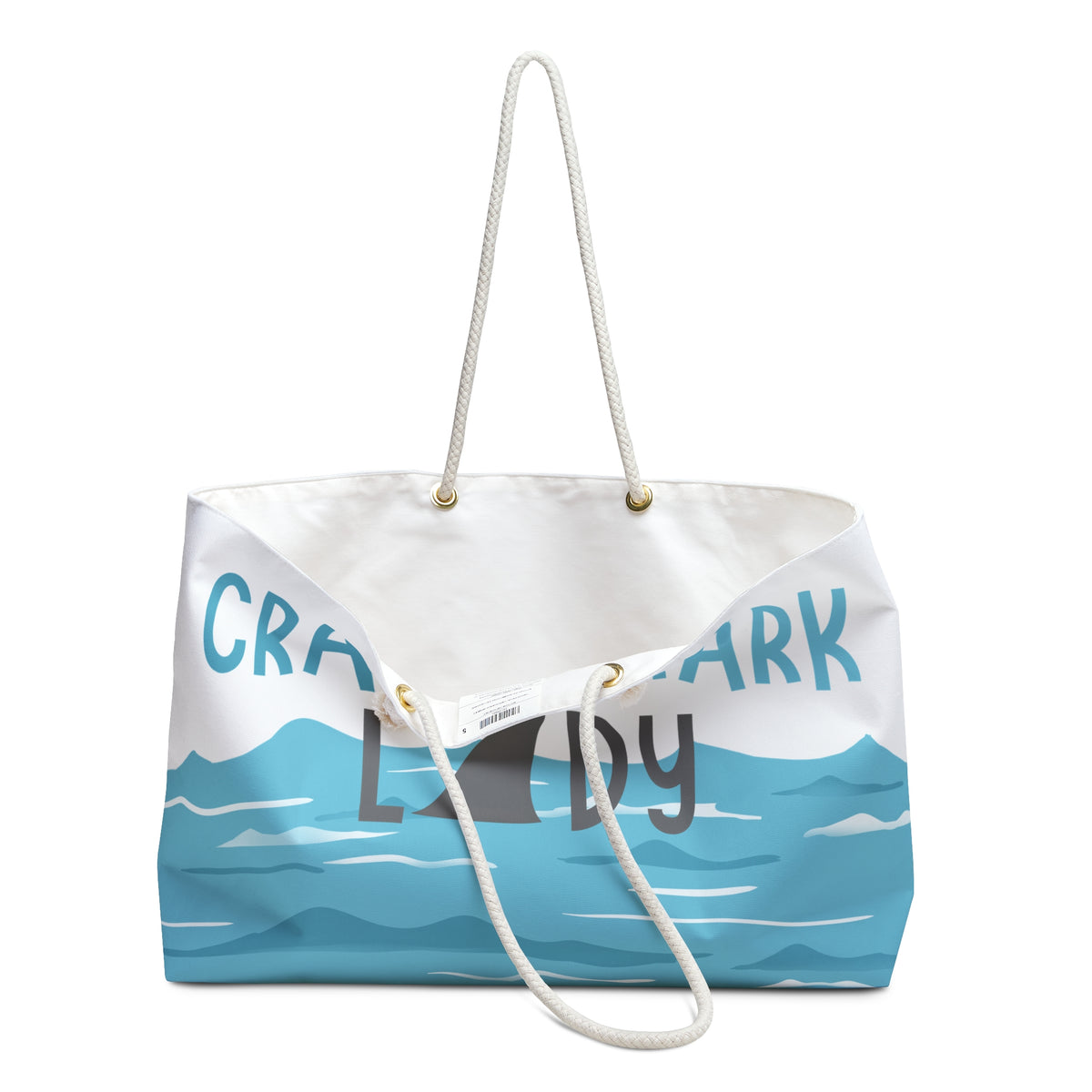 Crazy Shark Lady Weekender Bag — Cute Ocean-Themed Travel Tote for Beach Trips & Summer Getaways