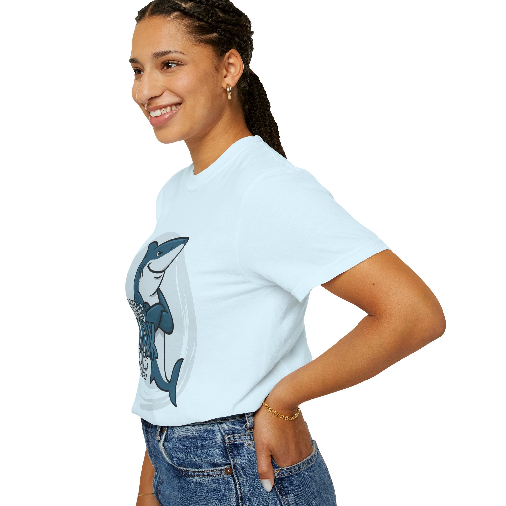 Resting Shark Face Shirt — Funny Ocean Lover Tee, Beach Gift for Women & Men