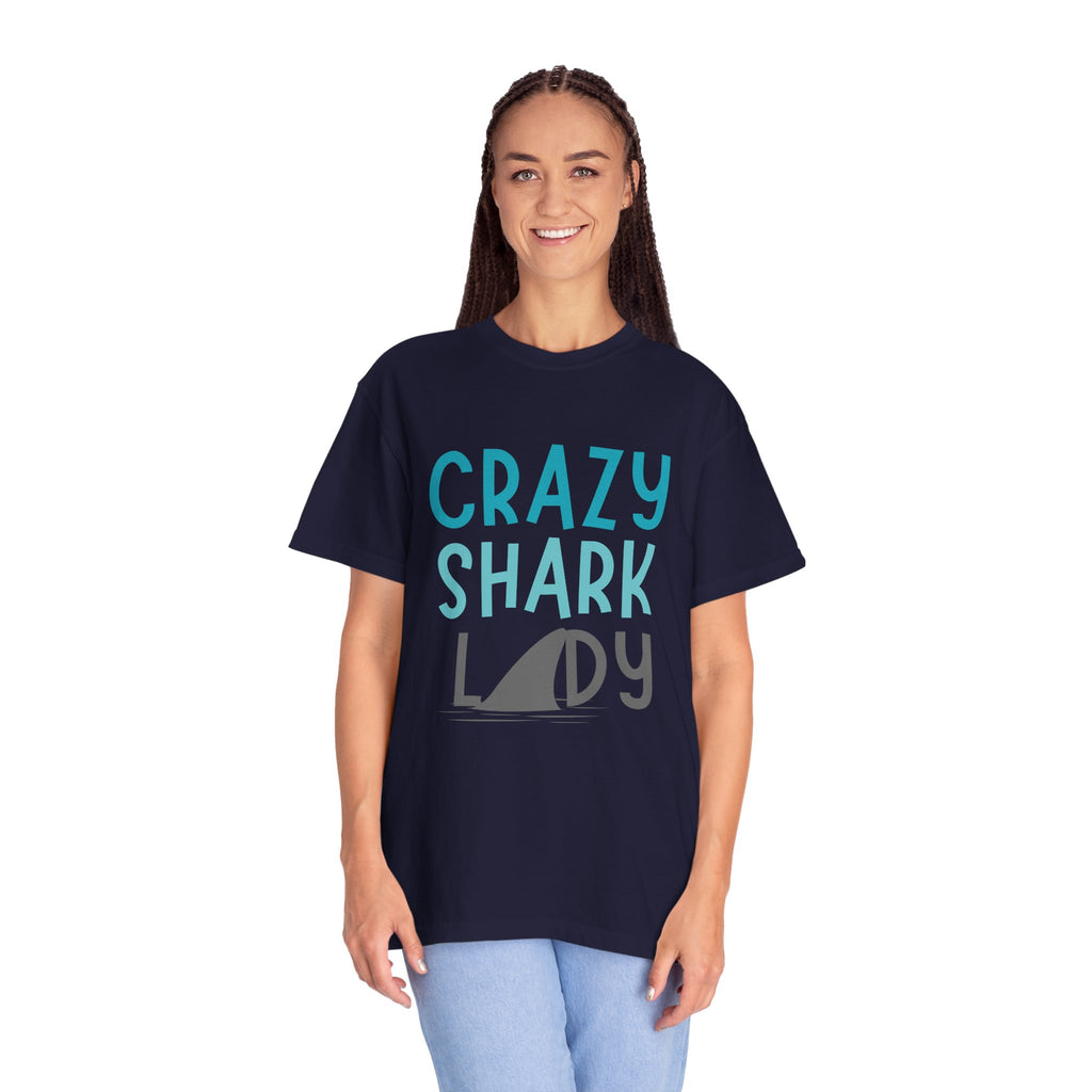 Crazy Shark Lady Shirt — Funny Ocean Lover Tee, Beach Gift for Shark Obsessed Women