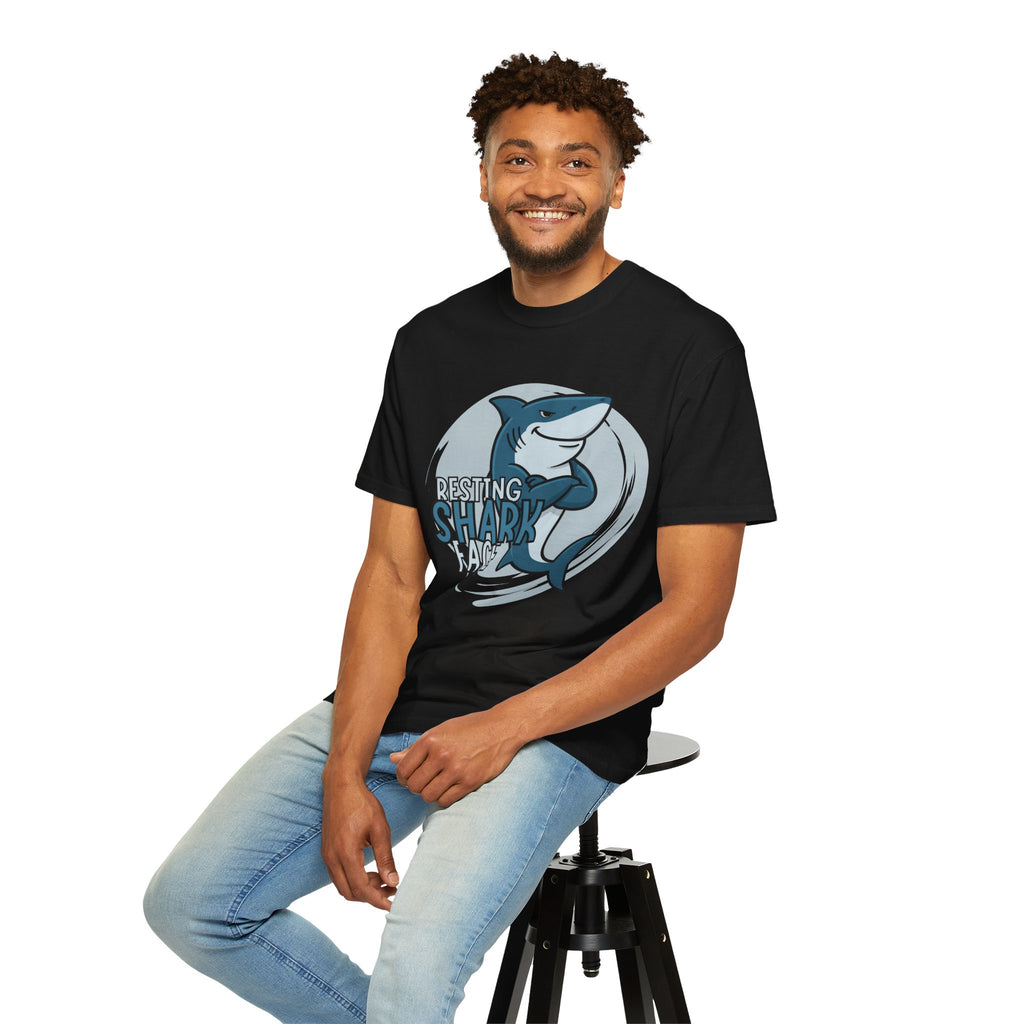 Resting Shark Face Shirt — Funny Ocean Lover Tee, Beach Gift for Women & Men