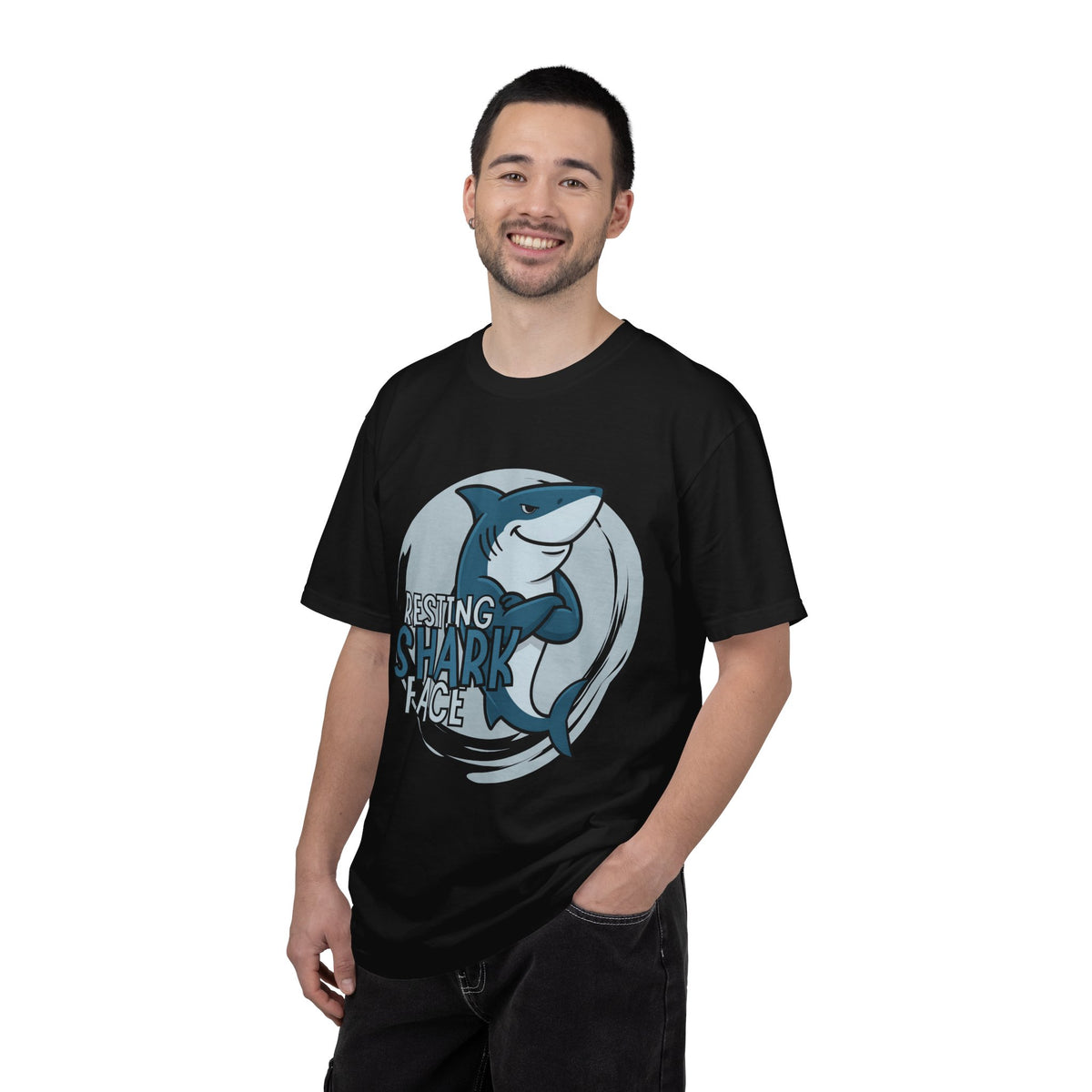 Resting Shark Face Shirt — Funny Ocean Lover Tee, Beach Gift for Women & Men