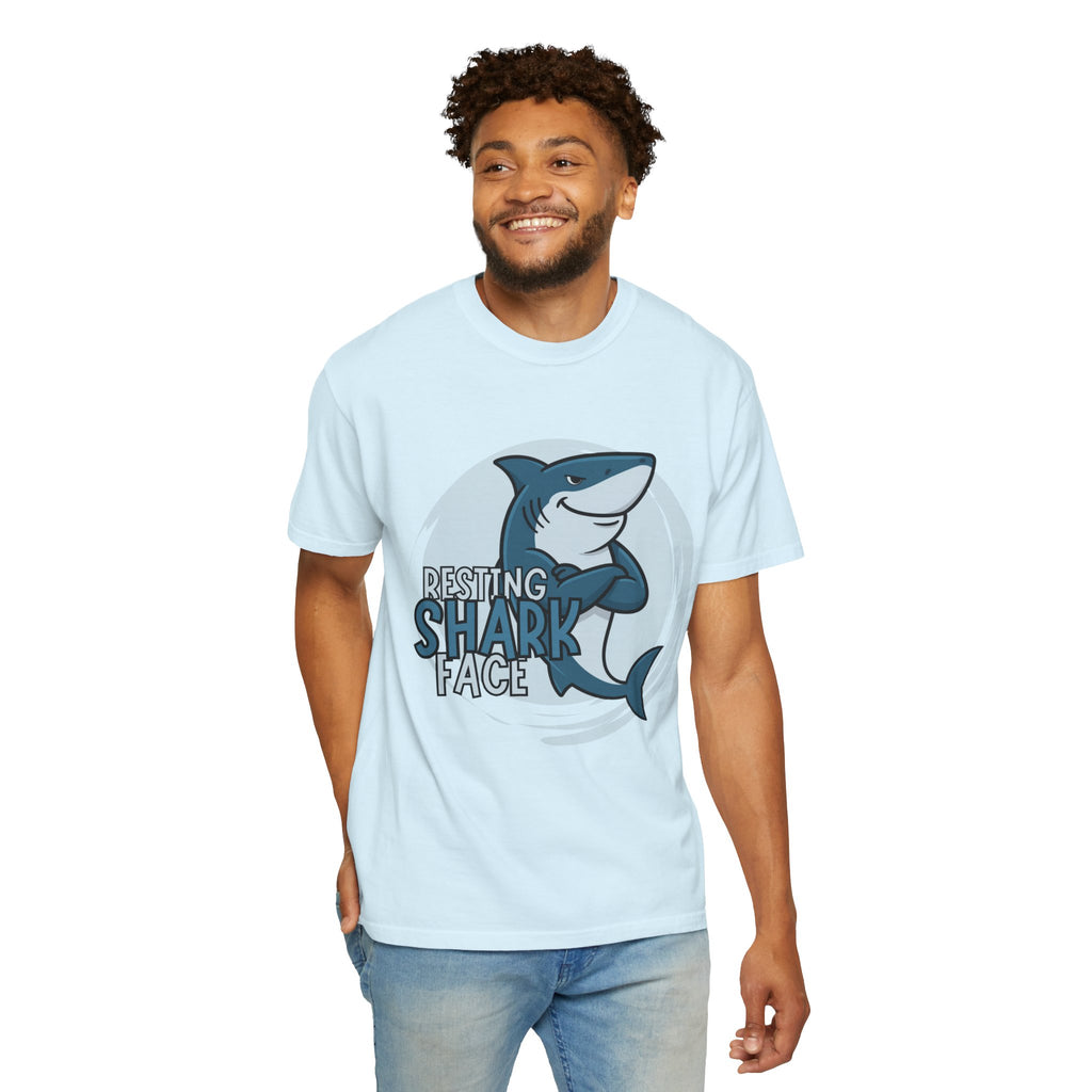 Resting Shark Face Shirt — Funny Ocean Lover Tee, Beach Gift for Women & Men