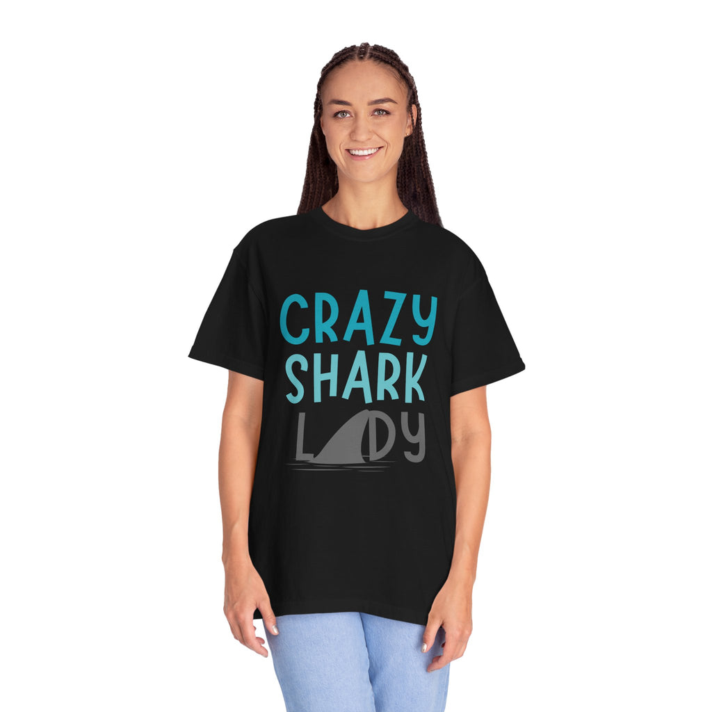 Crazy Shark Lady Shirt — Funny Ocean Lover Tee, Beach Gift for Shark Obsessed Women