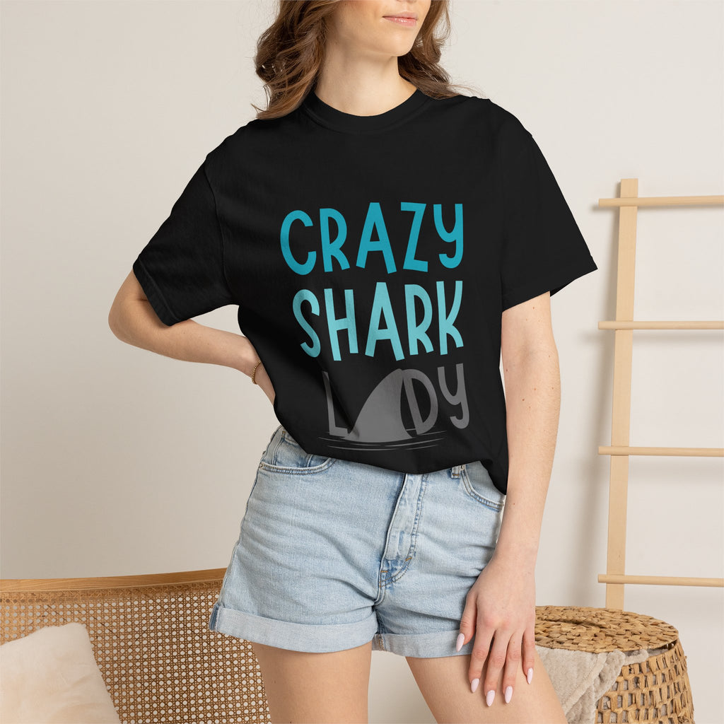 Crazy Shark Lady Shirt — Funny Ocean Lover Tee, Beach Gift for Shark Obsessed Women