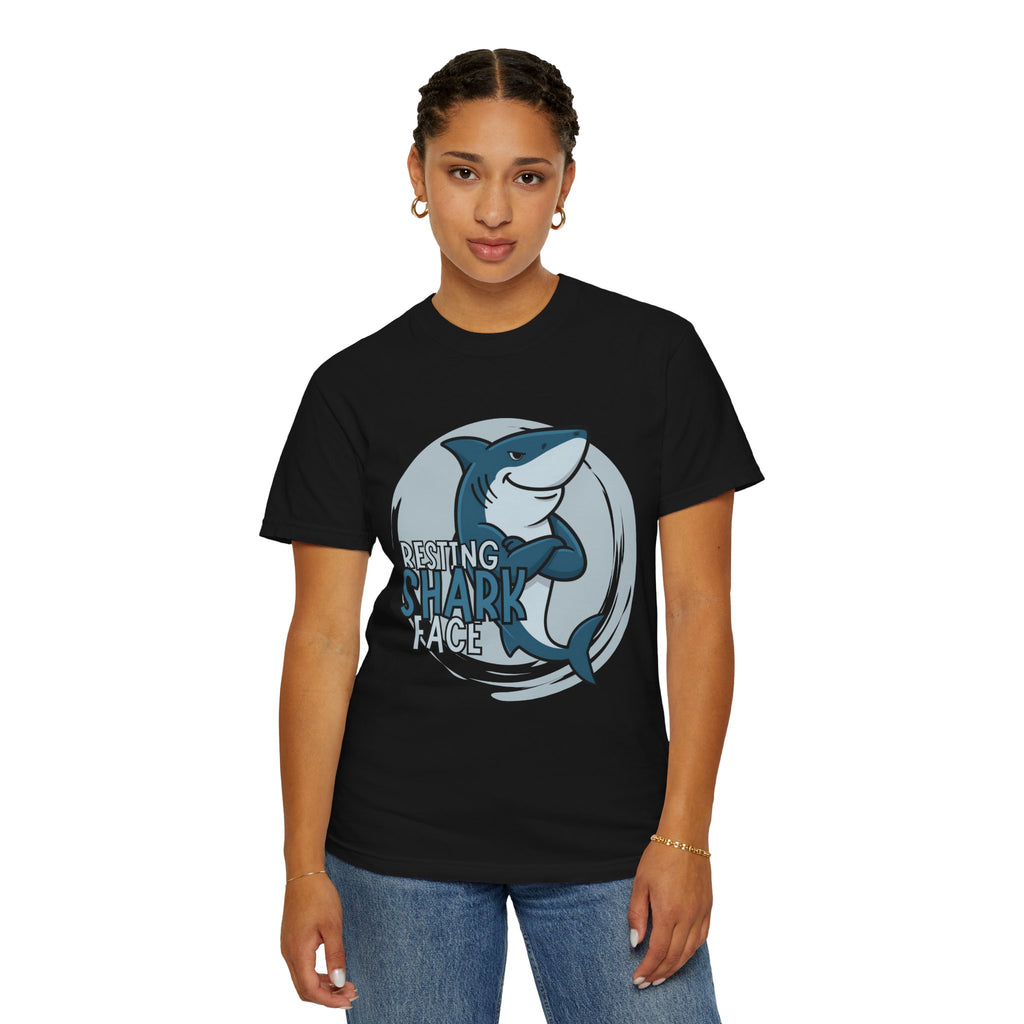 Resting Shark Face Shirt — Funny Ocean Lover Tee, Beach Gift for Women & Men
