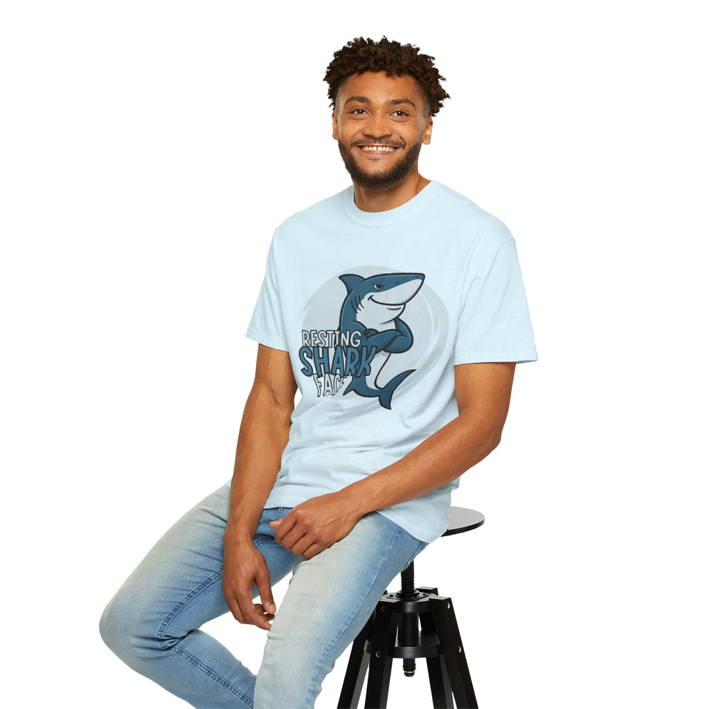 Resting Shark Face Shirt — Funny Ocean Lover Tee, Beach Gift for Women & Men