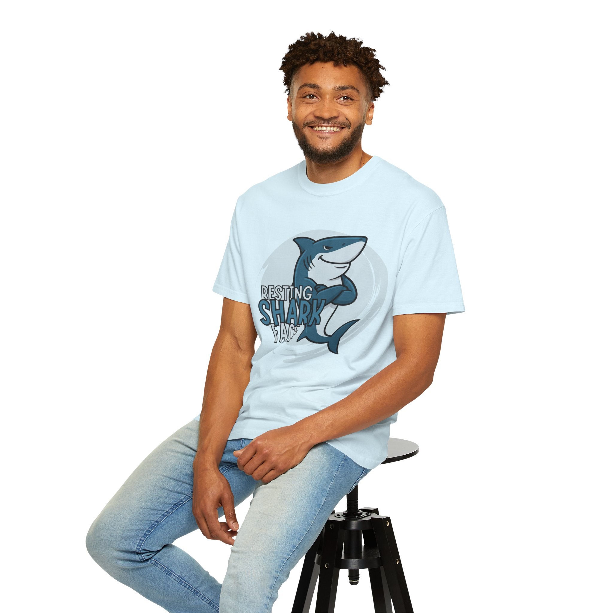 Resting Shark Face Shirt — Funny Ocean Lover Tee, Beach Gift for Women & Men