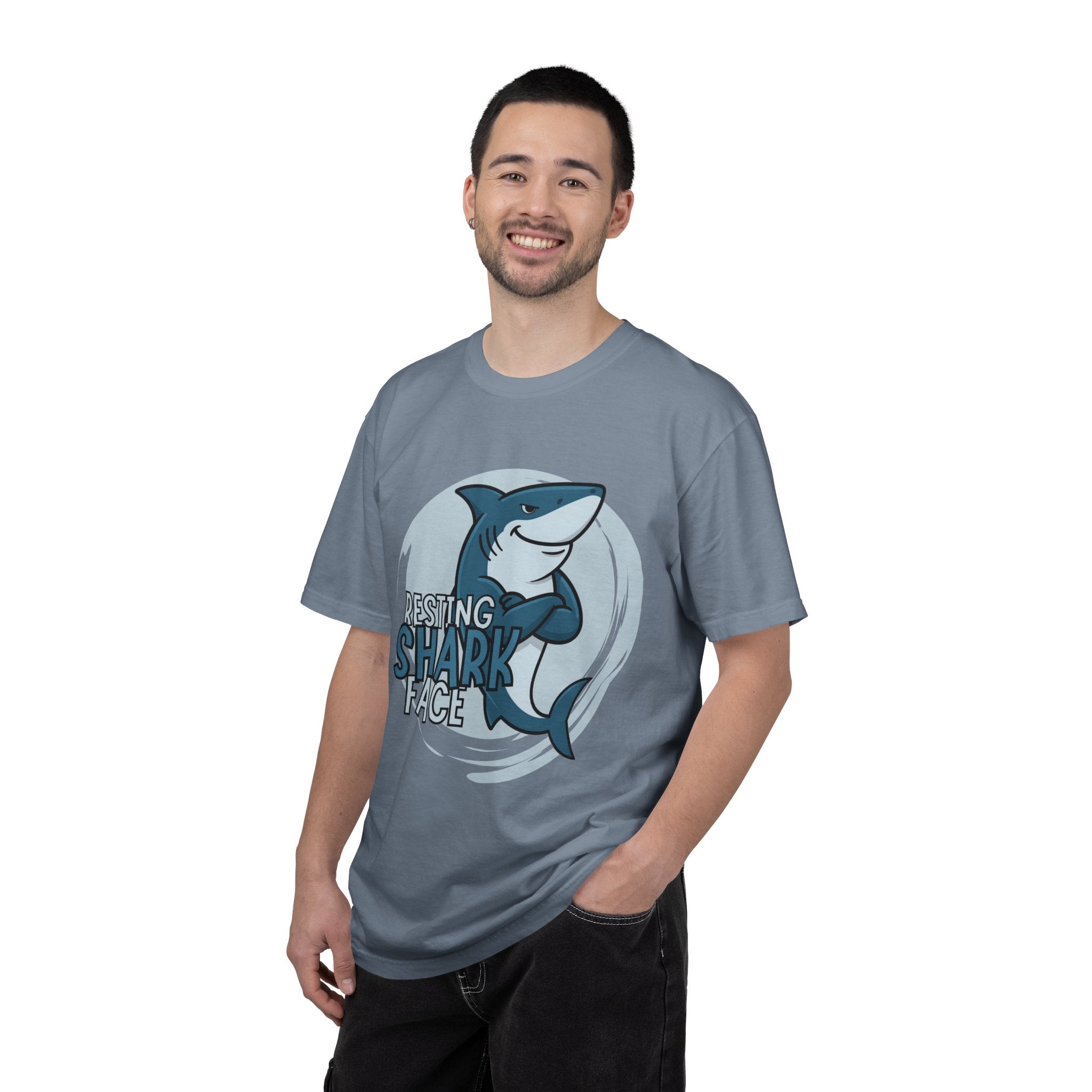 Resting Shark Face Shirt — Funny Ocean Lover Tee, Beach Gift for Women & Men