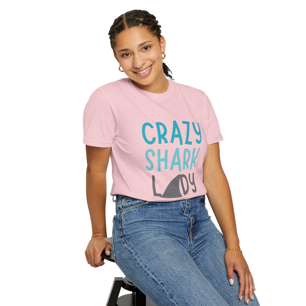 Crazy Shark Lady Shirt — Funny Ocean Lover Tee, Beach Gift for Shark Obsessed Women