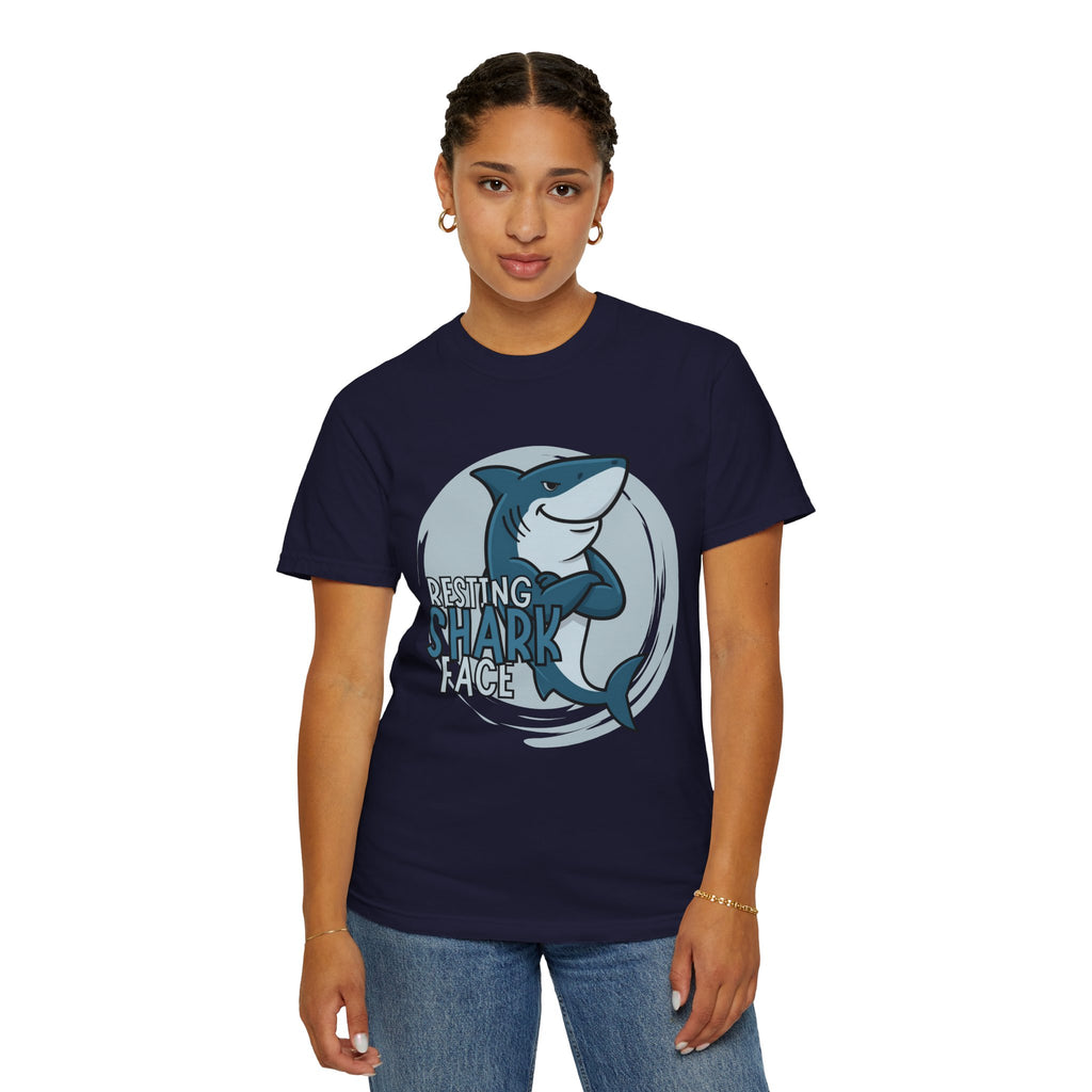 Resting Shark Face Shirt — Funny Ocean Lover Tee, Beach Gift for Women & Men