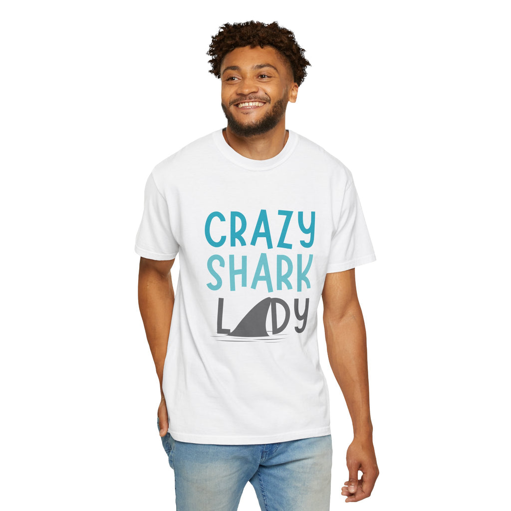 Crazy Shark Lady Shirt — Funny Ocean Lover Tee, Beach Gift for Shark Obsessed Women