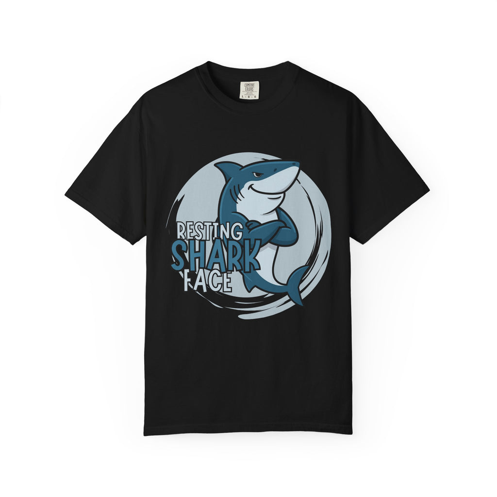Resting Shark Face Shirt — Funny Ocean Lover Tee, Beach Gift for Women & Men