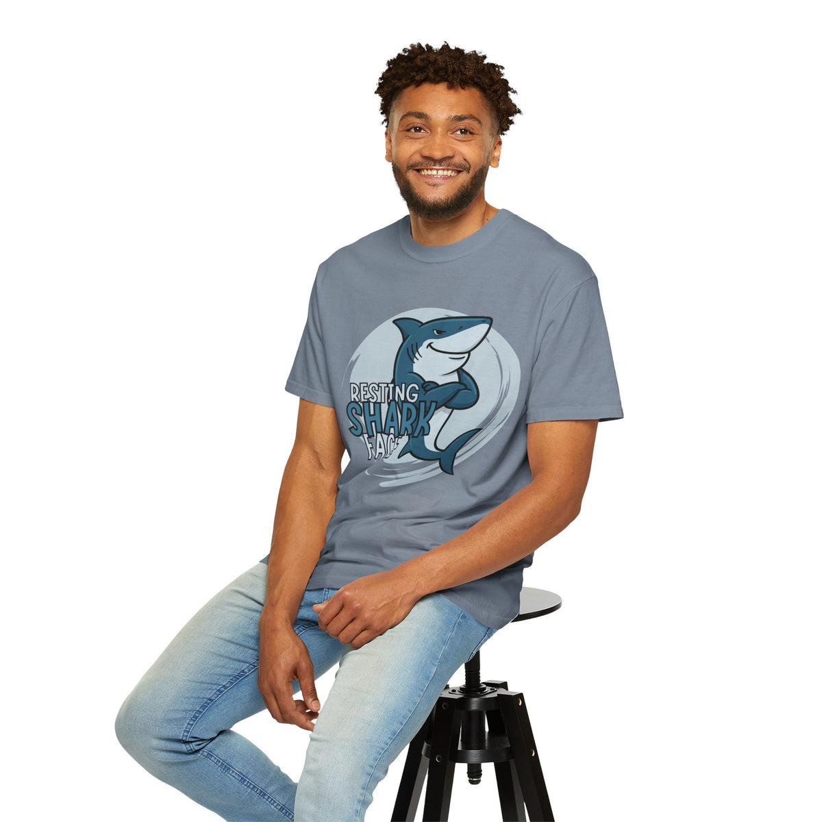 Resting Shark Face Shirt — Funny Ocean Lover Tee, Beach Gift for Women & Men