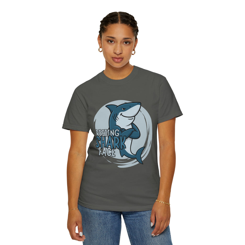 Resting Shark Face Shirt — Funny Ocean Lover Tee, Beach Gift for Women & Men