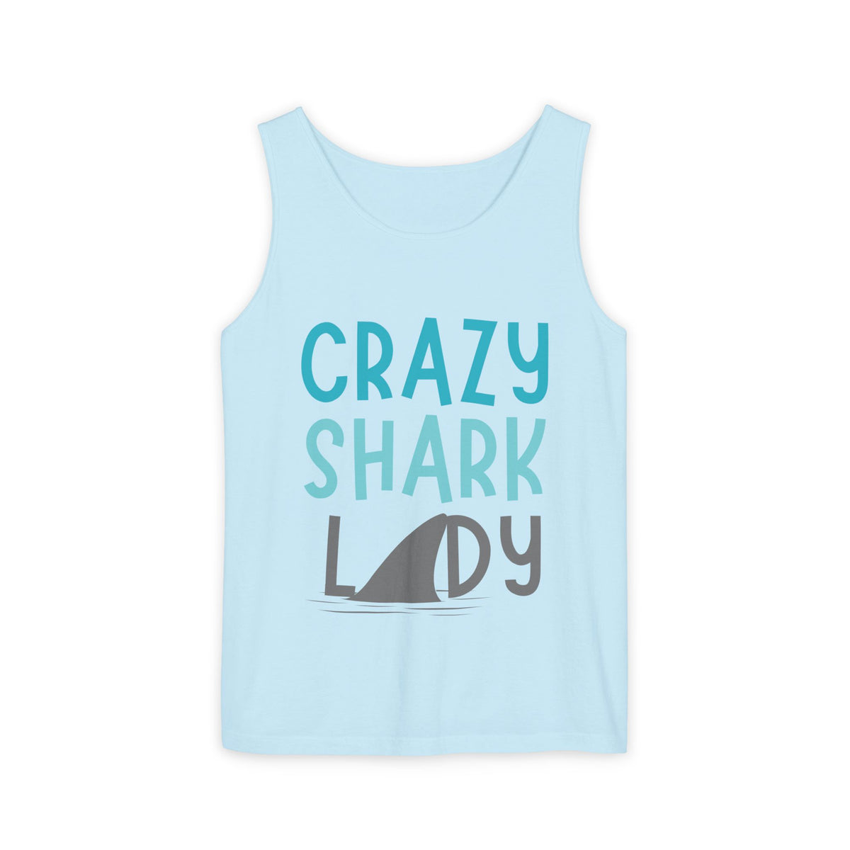 Crazy Shark Lady Tank Top — Funny Beach Tank, Summer Gift for Ocean Lovers