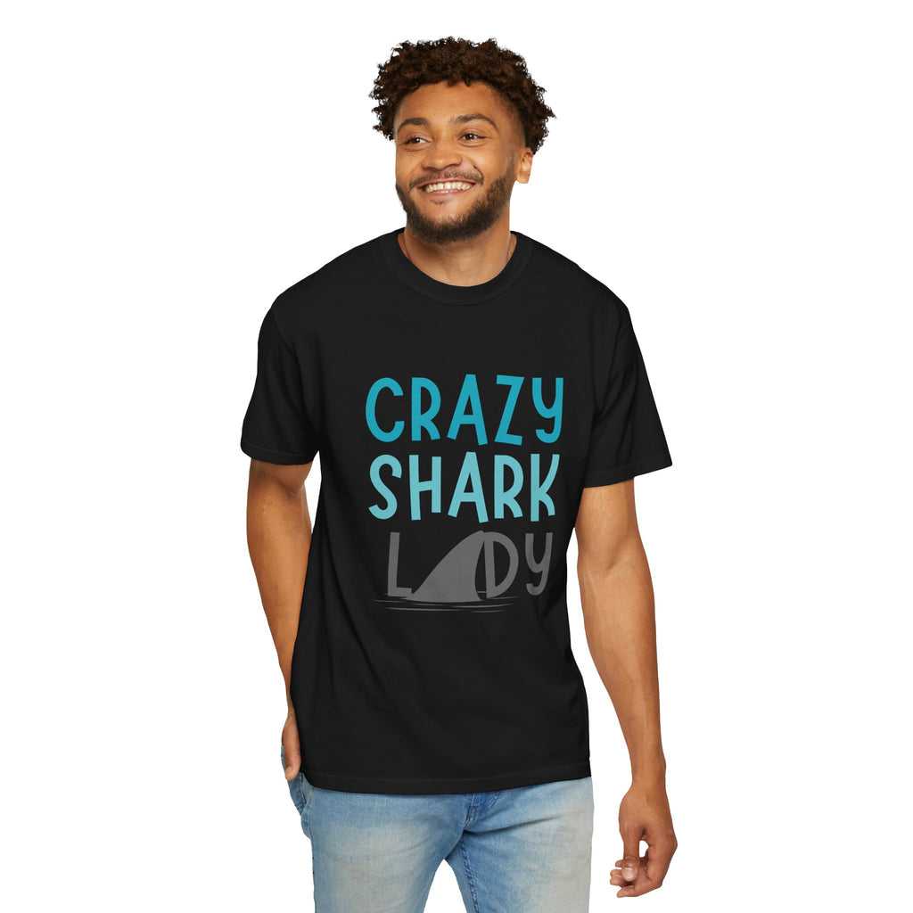 Crazy Shark Lady Shirt — Funny Ocean Lover Tee, Beach Gift for Shark Obsessed Women