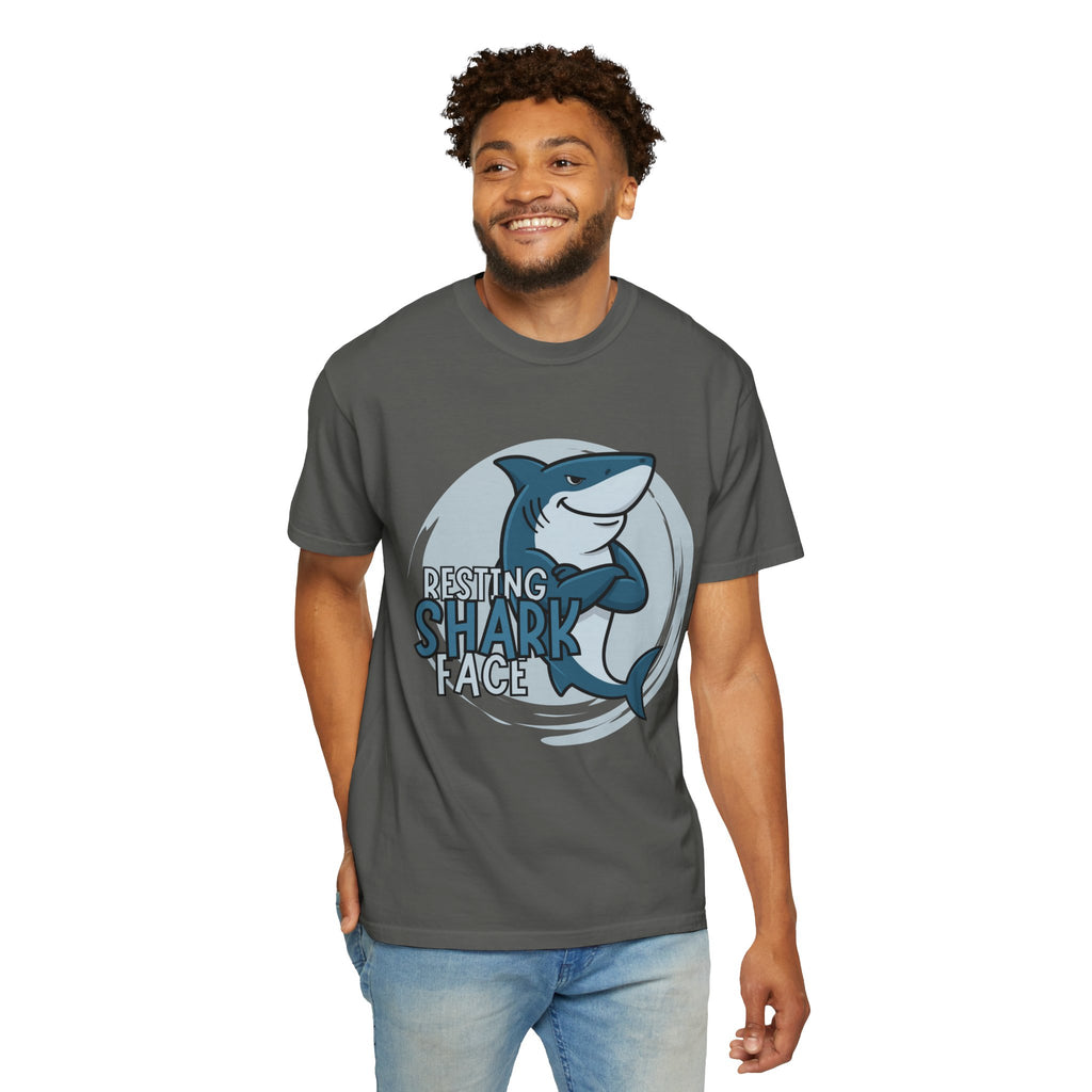 Resting Shark Face Shirt — Funny Ocean Lover Tee, Beach Gift for Women & Men