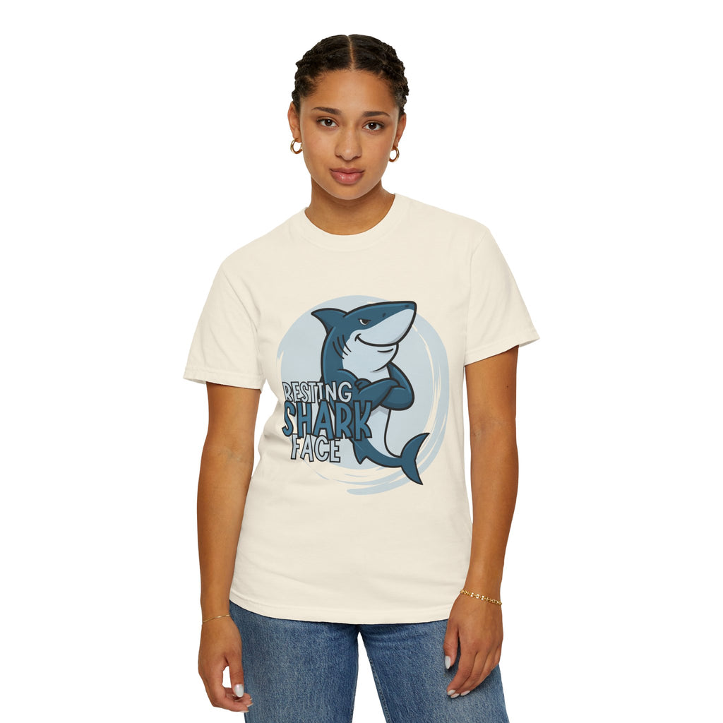Resting Shark Face Shirt — Funny Ocean Lover Tee, Beach Gift for Women & Men