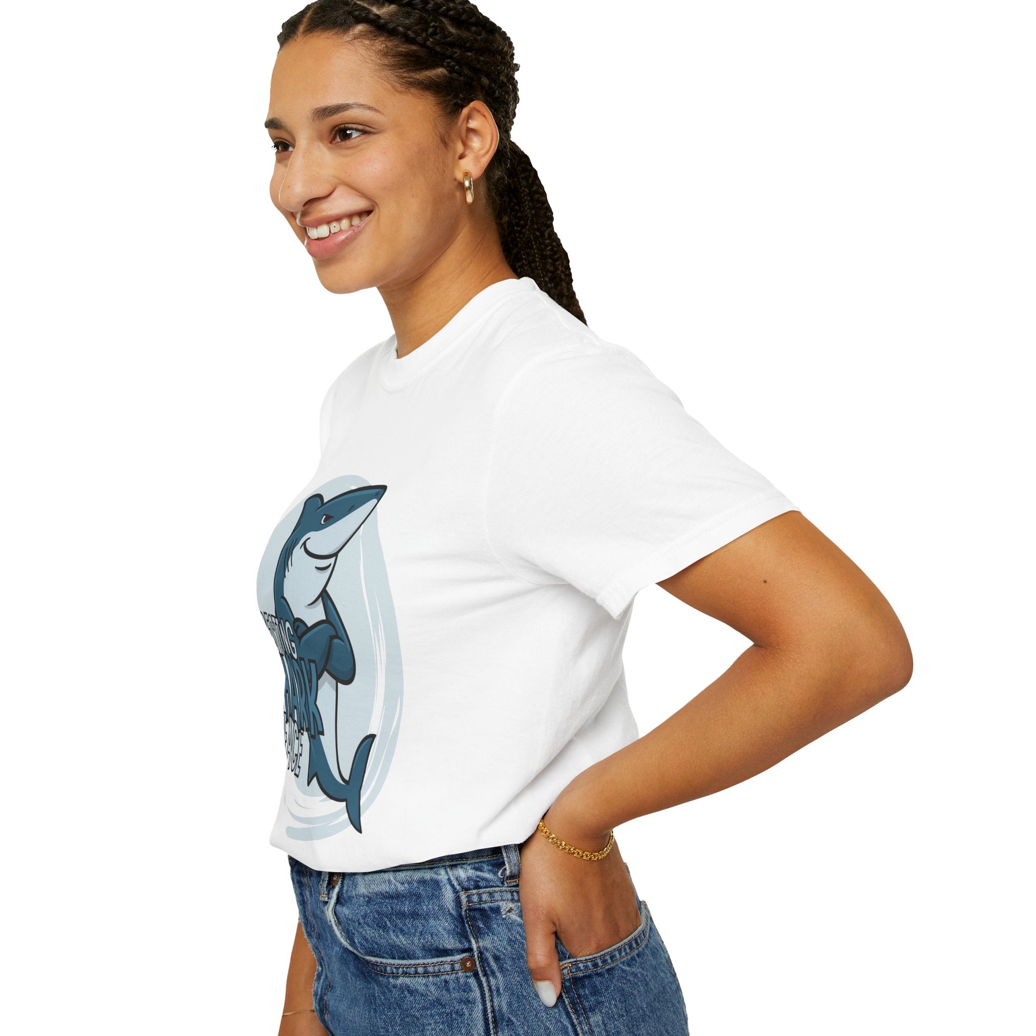 Resting Shark Face Shirt — Funny Ocean Lover Tee, Beach Gift for Women & Men