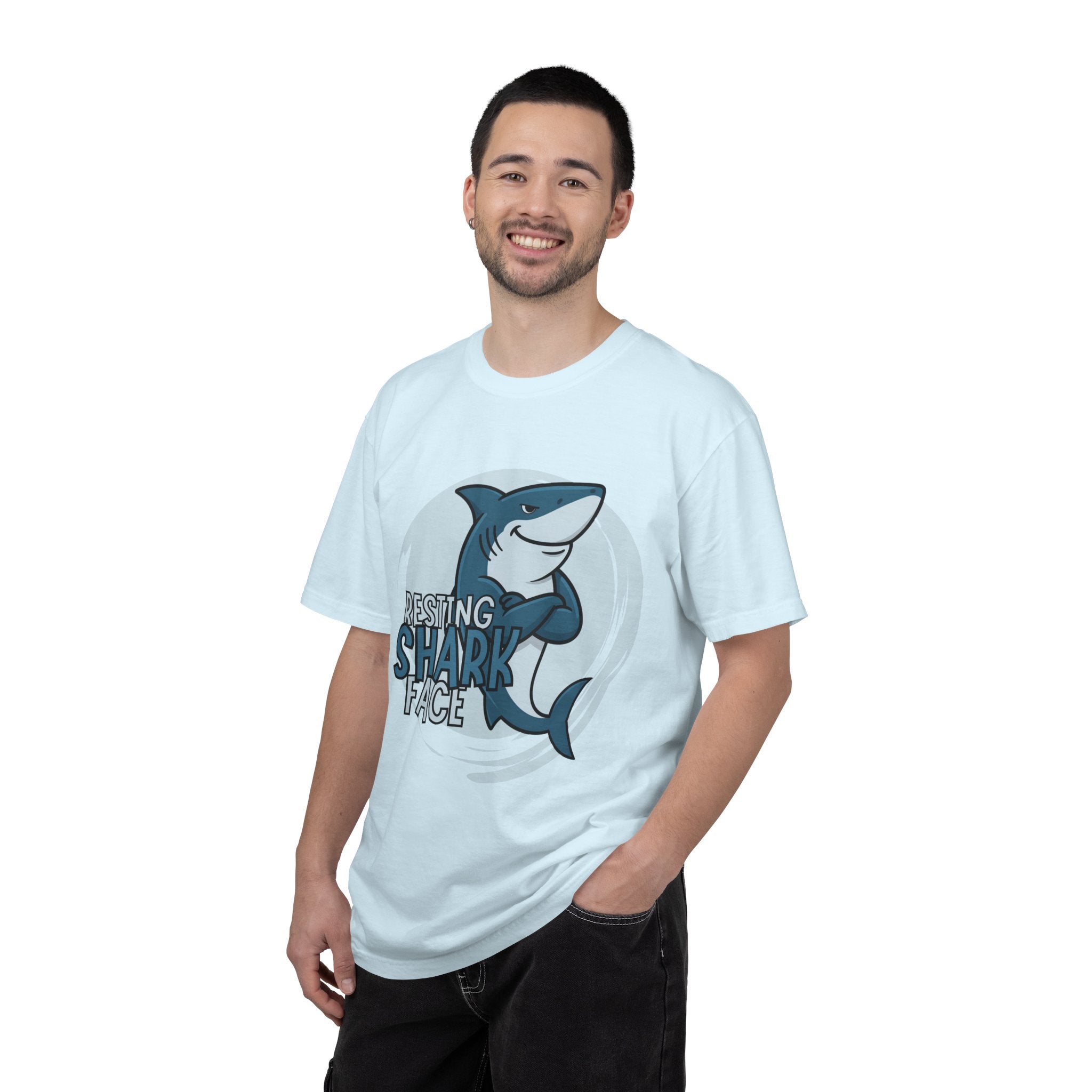Resting Shark Face Shirt — Funny Ocean Lover Tee, Beach Gift for Women & Men