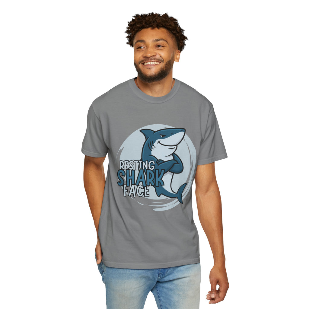Resting Shark Face Shirt — Funny Ocean Lover Tee, Beach Gift for Women & Men