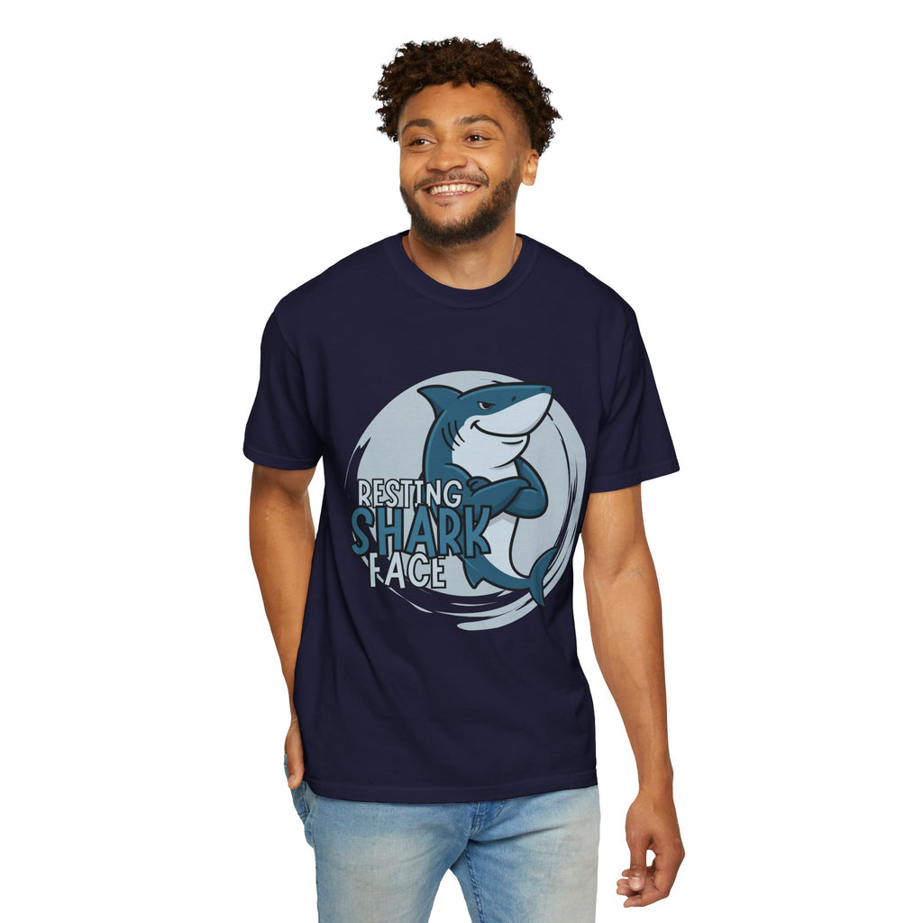 Resting Shark Face Shirt — Funny Ocean Lover Tee, Beach Gift for Women & Men