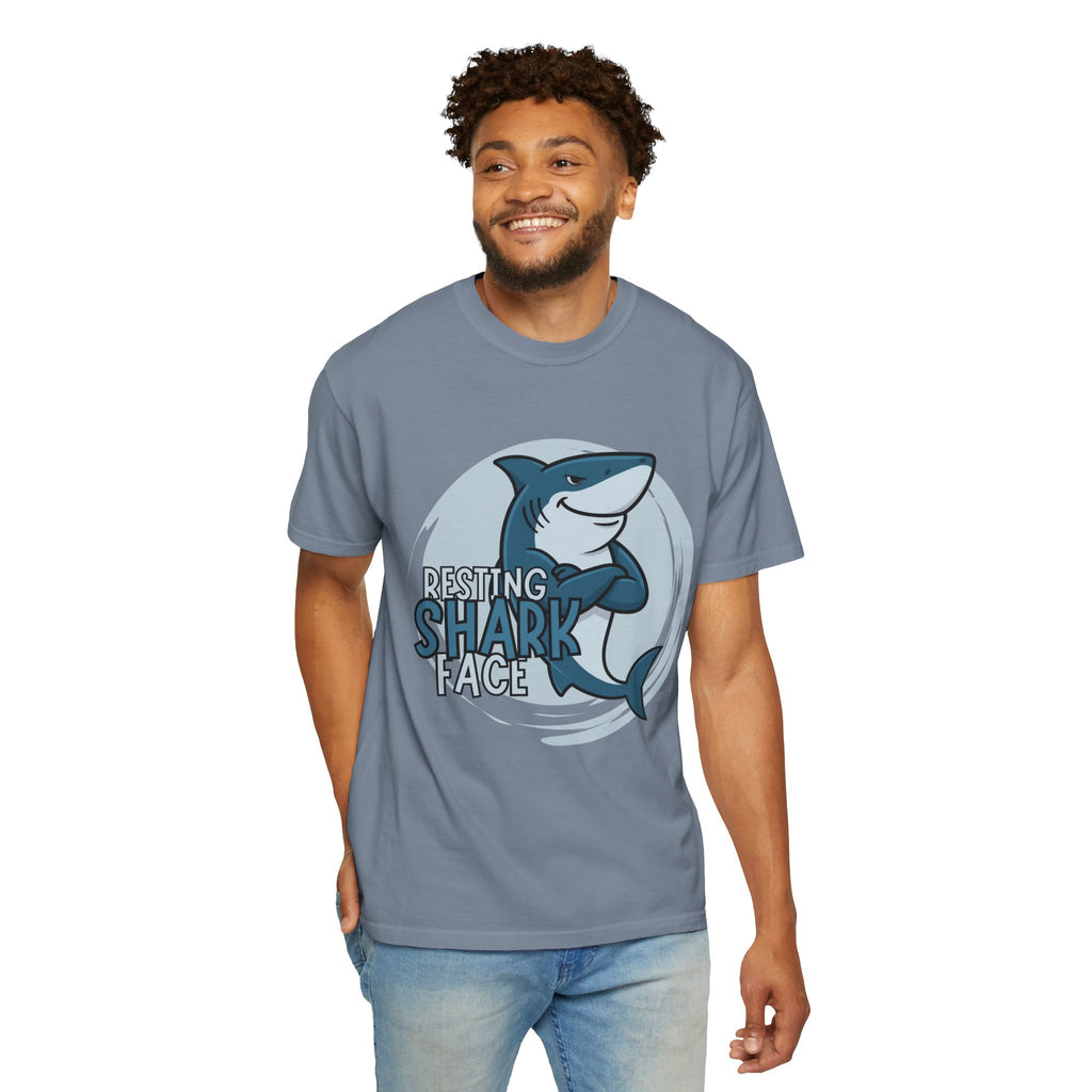 Resting Shark Face Shirt — Funny Ocean Lover Tee, Beach Gift for Women & Men