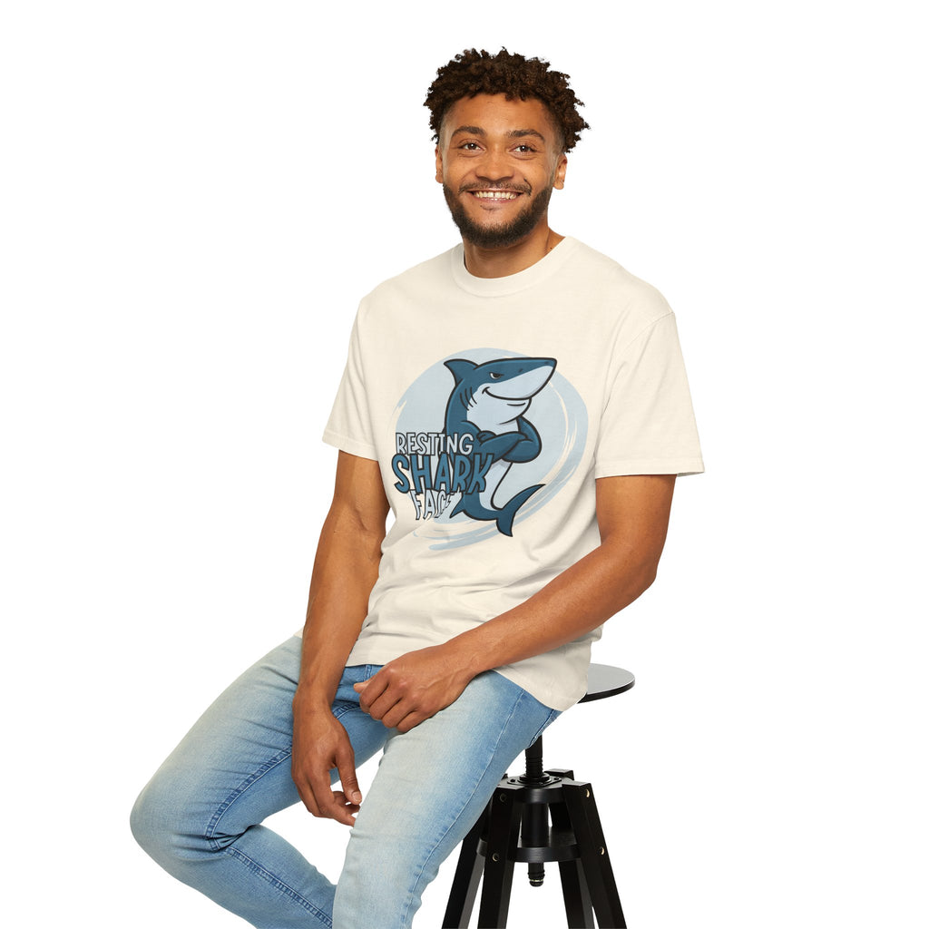 Resting Shark Face Shirt — Funny Ocean Lover Tee, Beach Gift for Women & Men