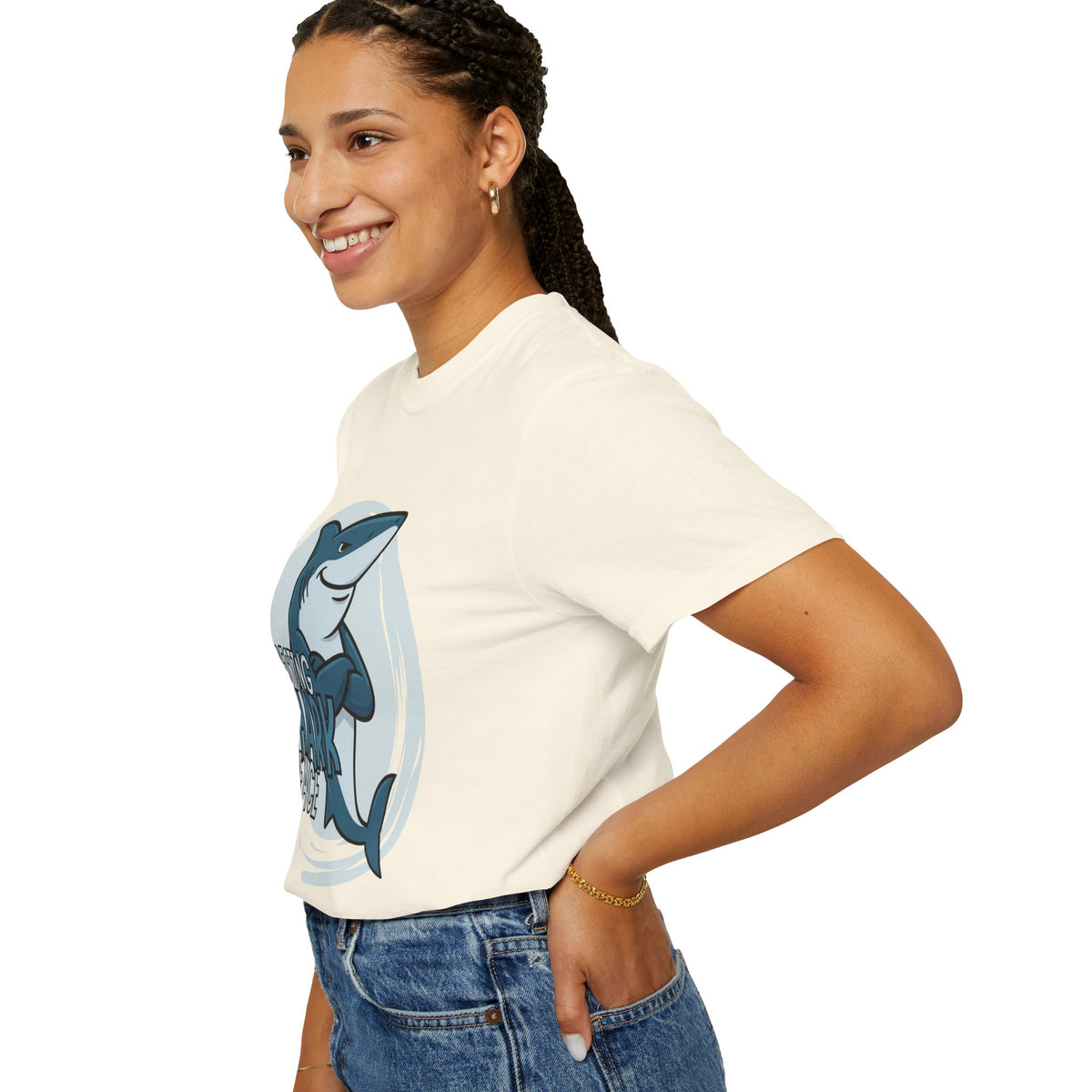 Resting Shark Face Shirt — Funny Ocean Lover Tee, Beach Gift for Women & Men
