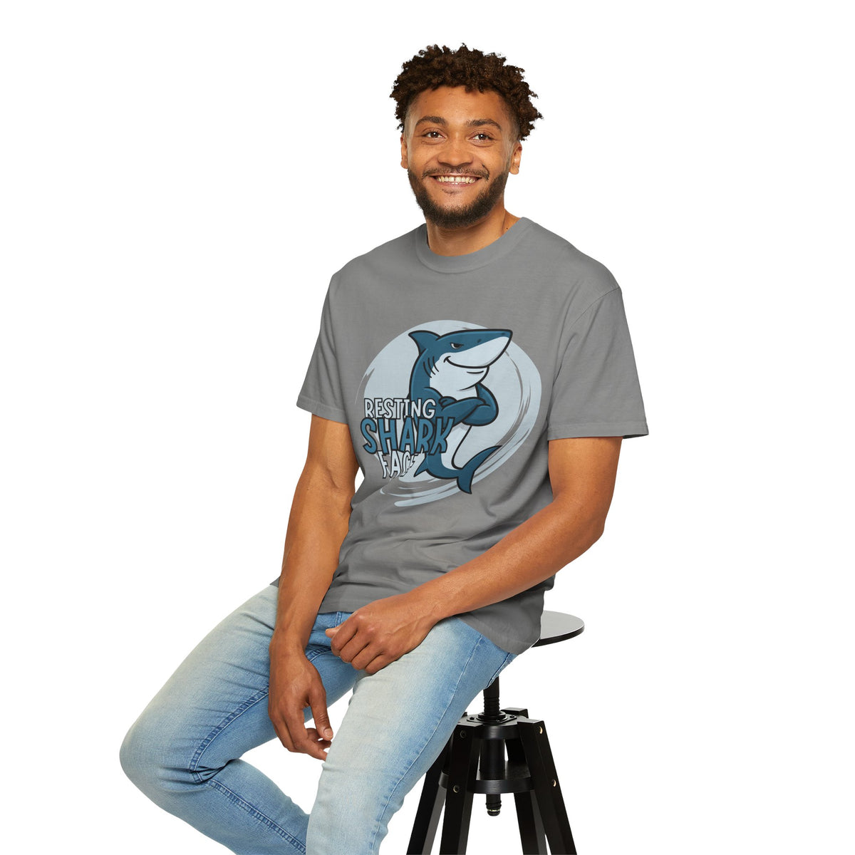 Resting Shark Face Shirt — Funny Ocean Lover Tee, Beach Gift for Women & Men