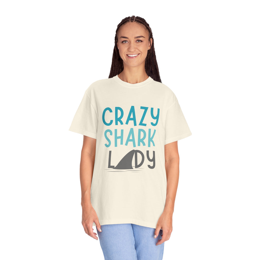 Crazy Shark Lady Shirt — Funny Ocean Lover Tee, Beach Gift for Shark Obsessed Women