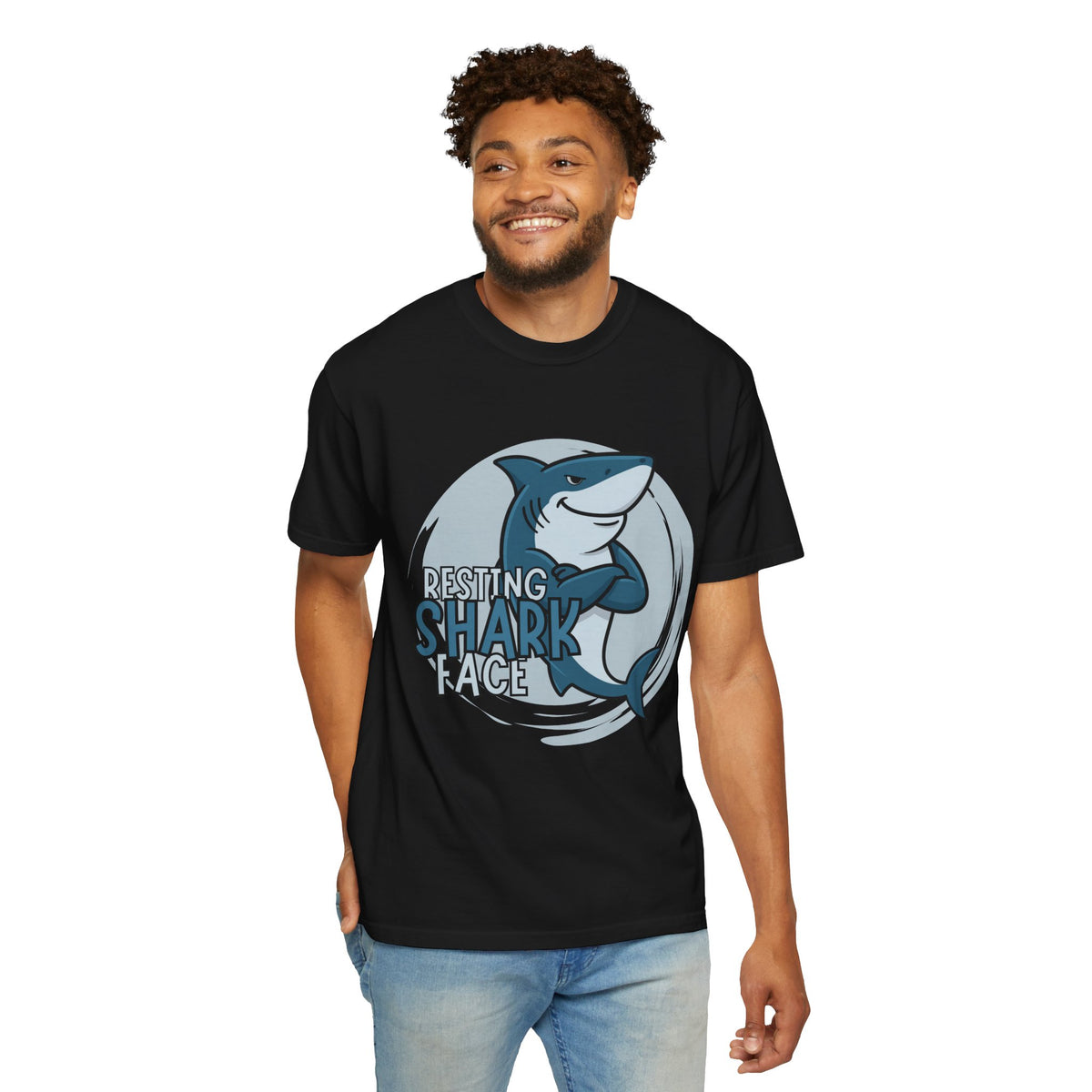 Resting Shark Face Shirt — Funny Ocean Lover Tee, Beach Gift for Women & Men