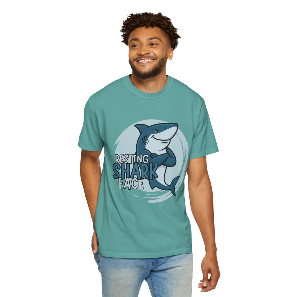 Resting Shark Face Shirt — Funny Ocean Lover Tee, Beach Gift for Women & Men