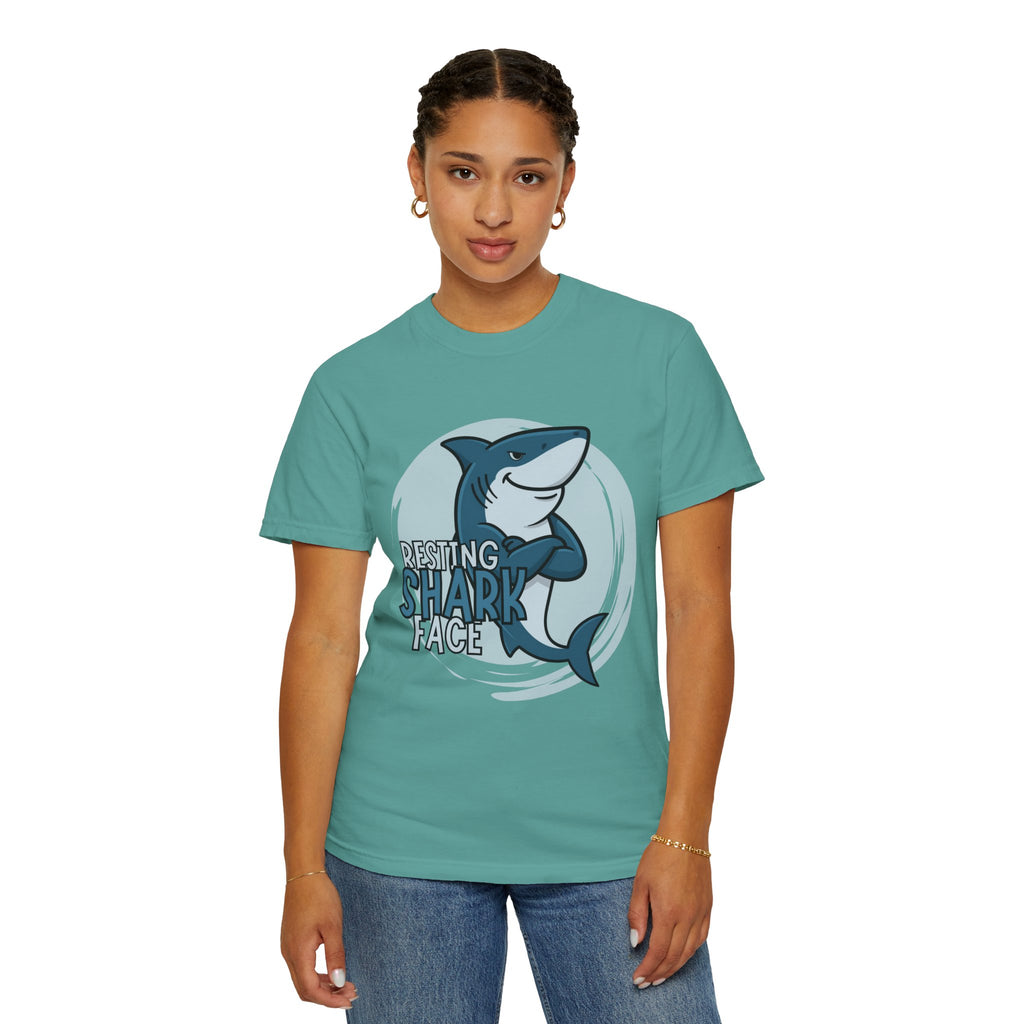 Resting Shark Face Shirt — Funny Ocean Lover Tee, Beach Gift for Women & Men