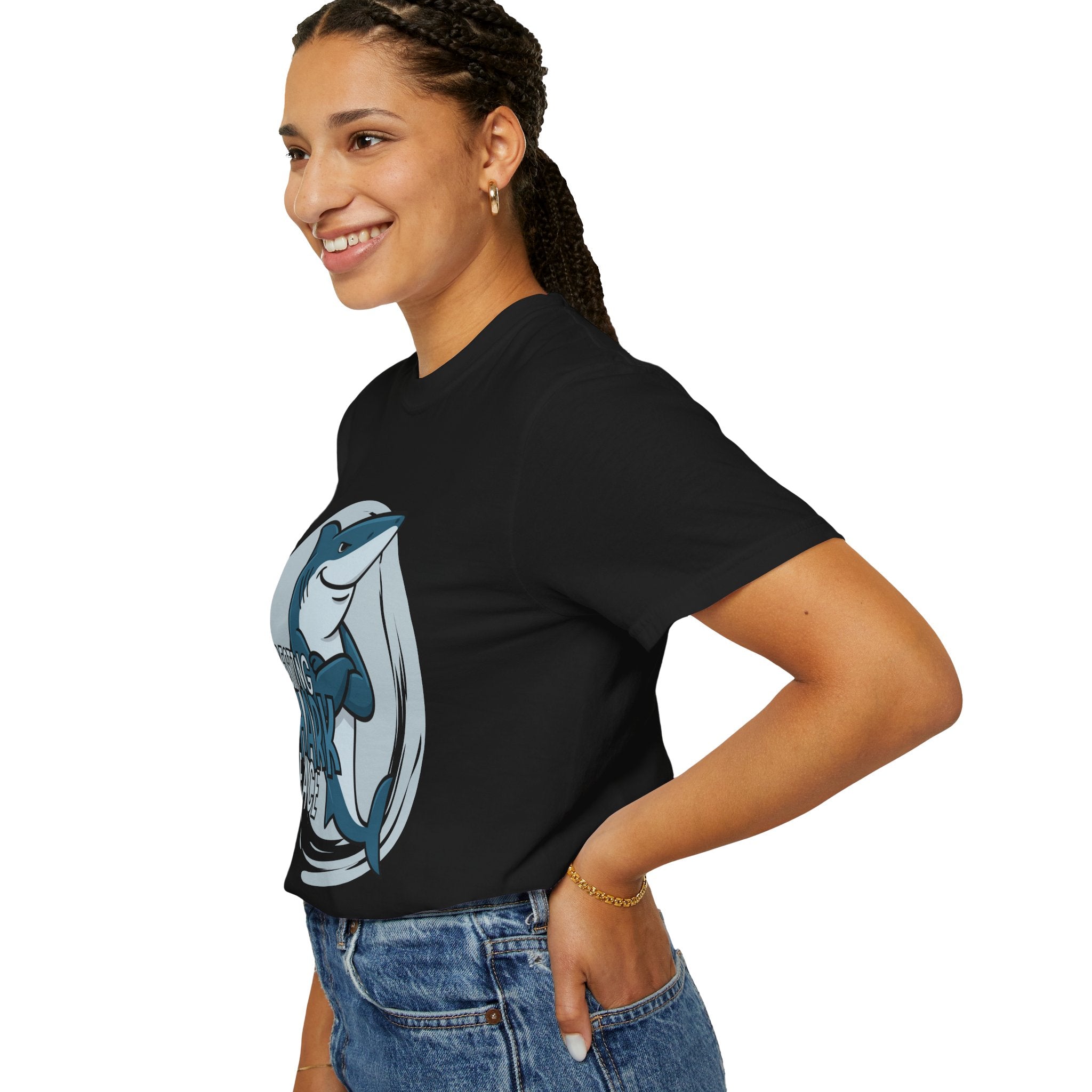 Resting Shark Face Shirt — Funny Ocean Lover Tee, Beach Gift for Women & Men