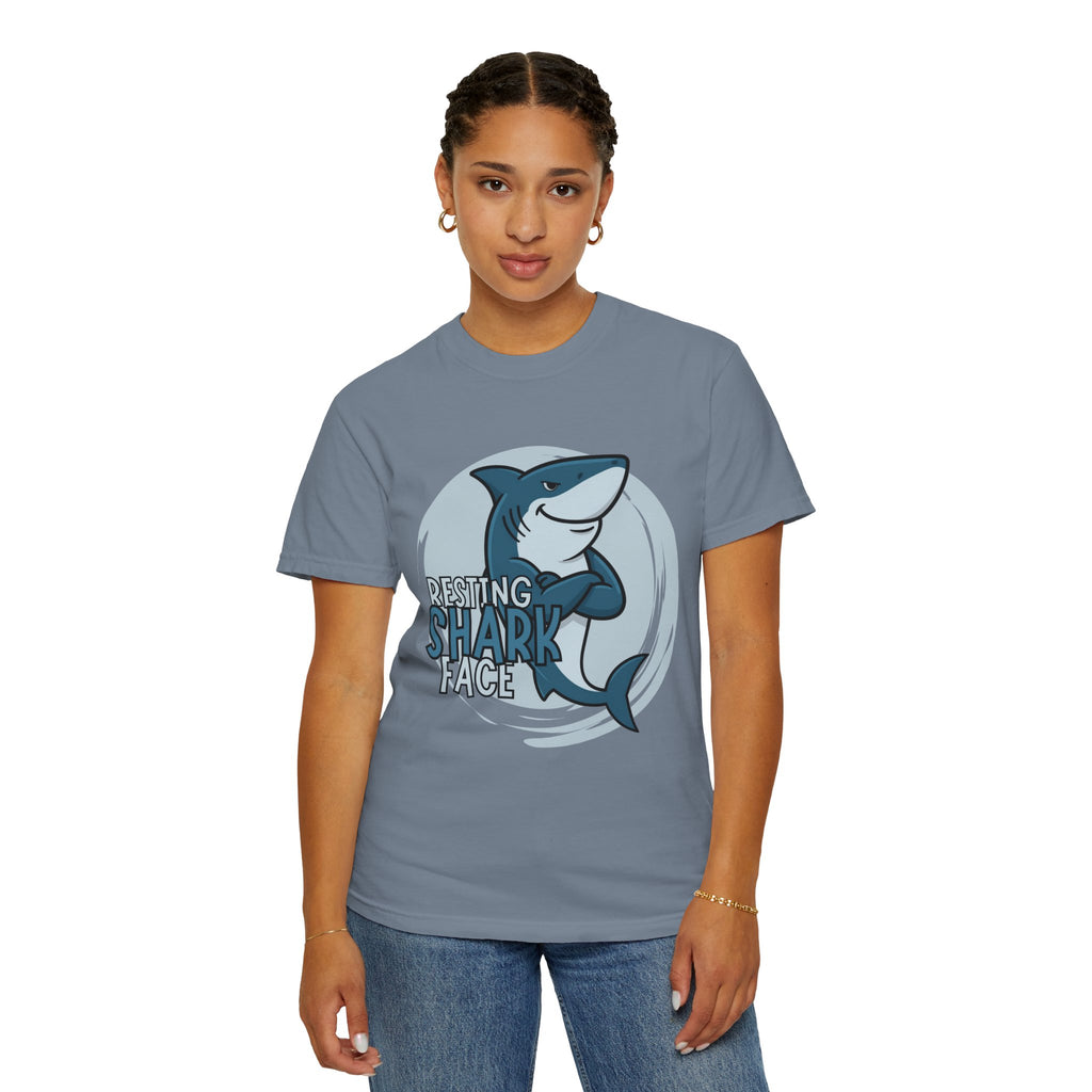 Resting Shark Face Shirt — Funny Ocean Lover Tee, Beach Gift for Women & Men