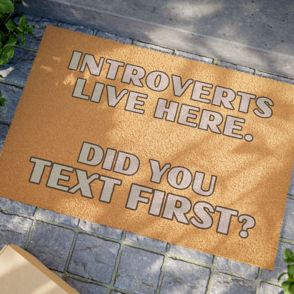 Introvert Doormat — Funny Welcome Mat, Unique Home Decor Gift for Introverts