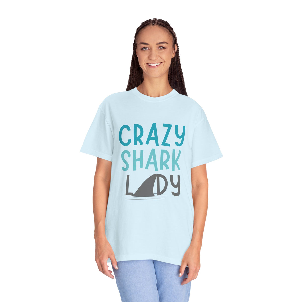 Crazy Shark Lady Shirt — Funny Ocean Lover Tee, Beach Gift for Shark Obsessed Women